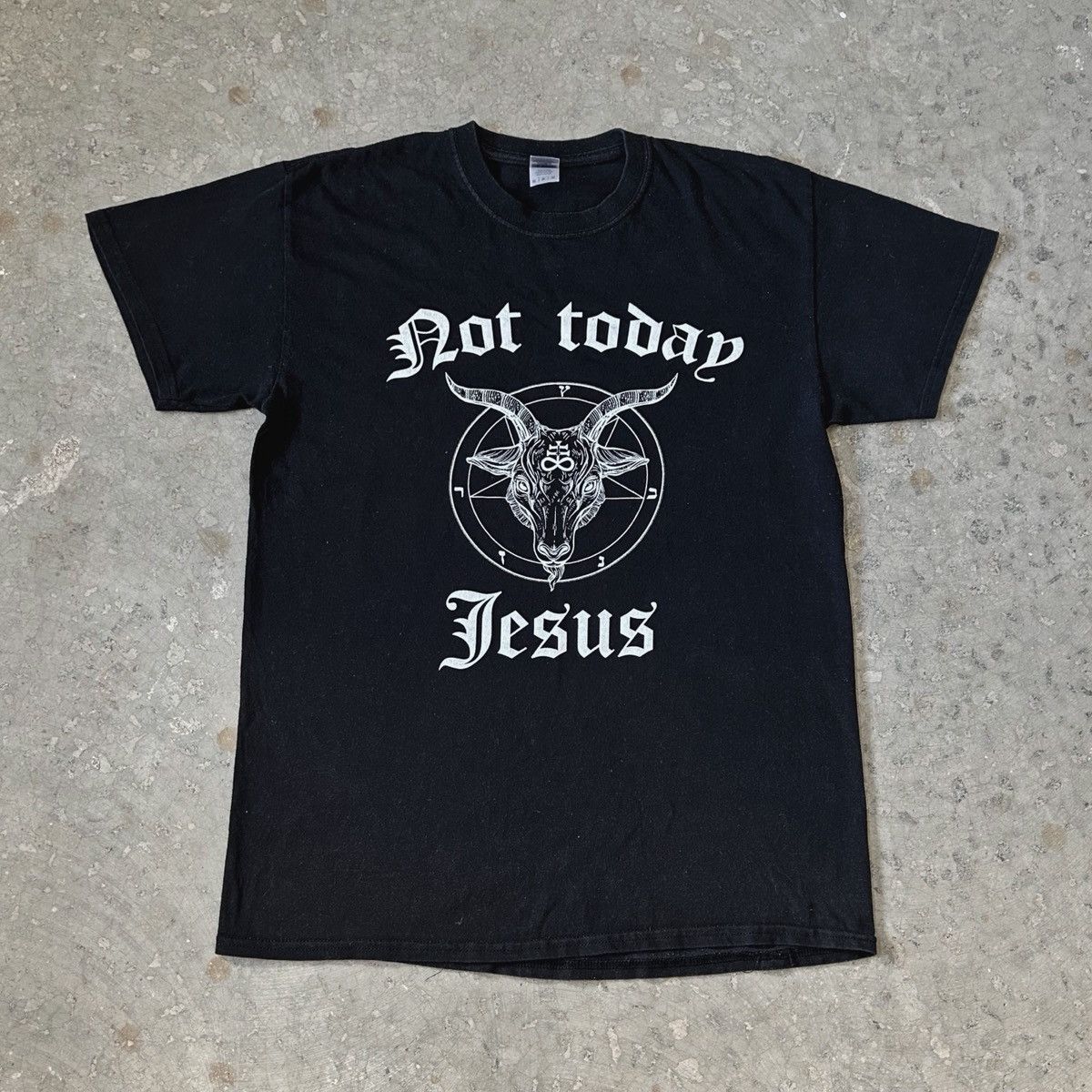 Vintage NOT TODAY JESUS black 90s tee Size US S / EU 44-46 / 1 - 1 Thumbnail