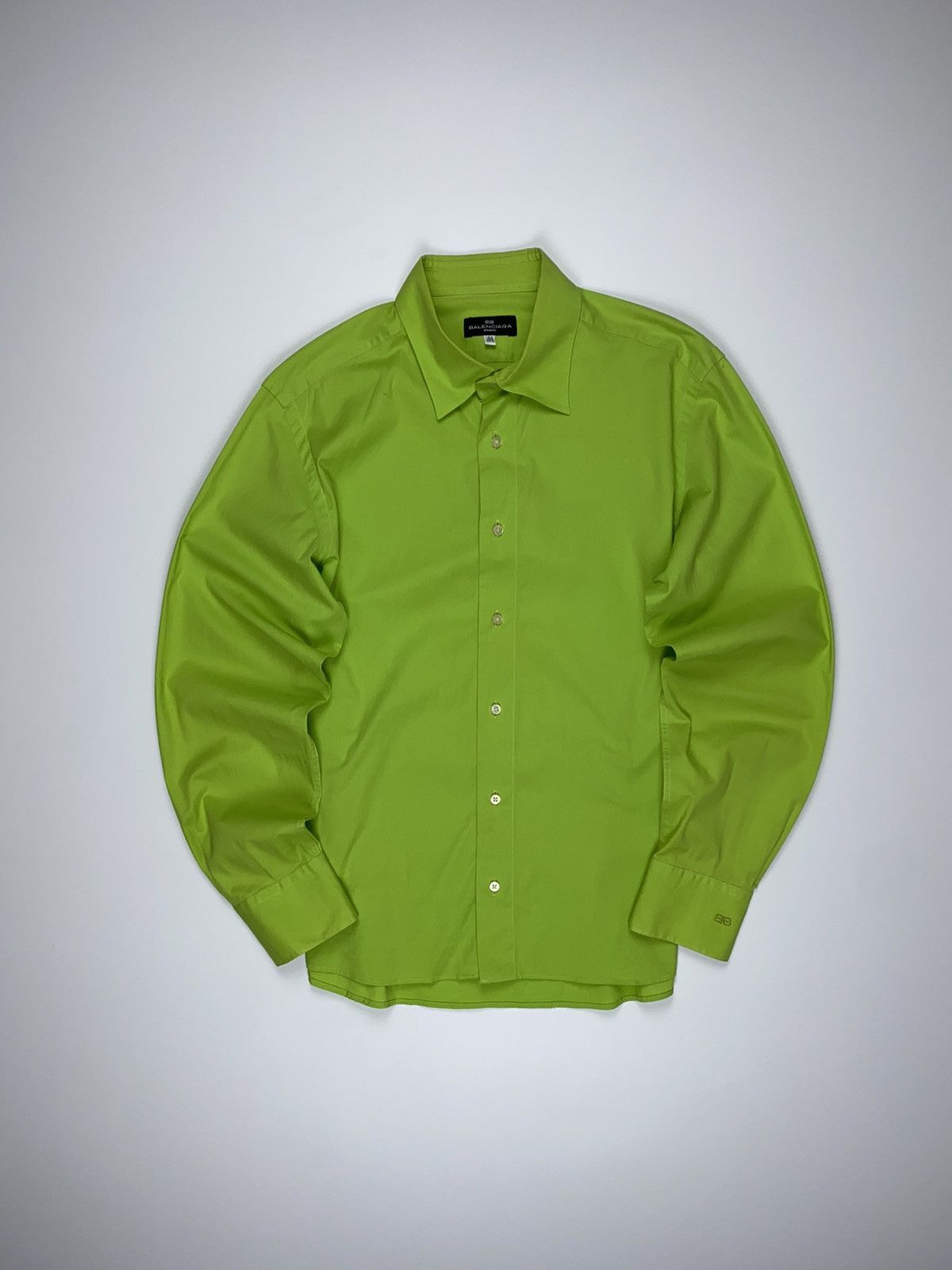 🚨 Balenciaga Vintage Green Button Shirt Long Sleeve Cotton