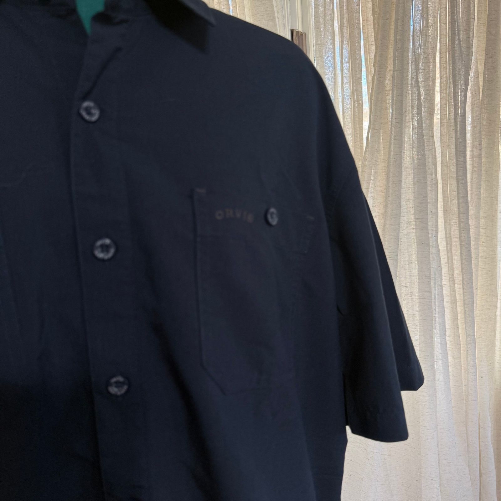 Orvis Orvis Black Short-Sleeve Button-Up Shirt | Sz L Size US L / EU 52-54 / 3 - 3 Thumbnail