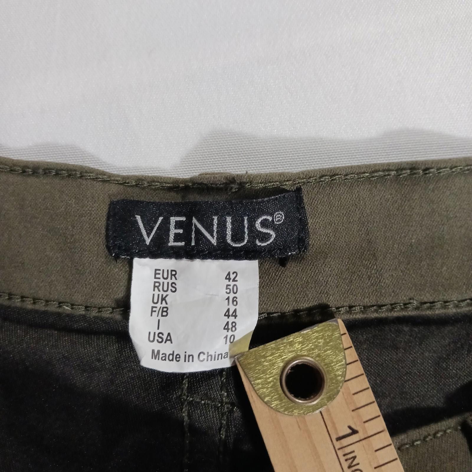 Venus Venus Mid-Rise Women's Green Stretch Leggings Pants Size 10 Size 32" / US 10 / IT 46 - 3 Thumbnail