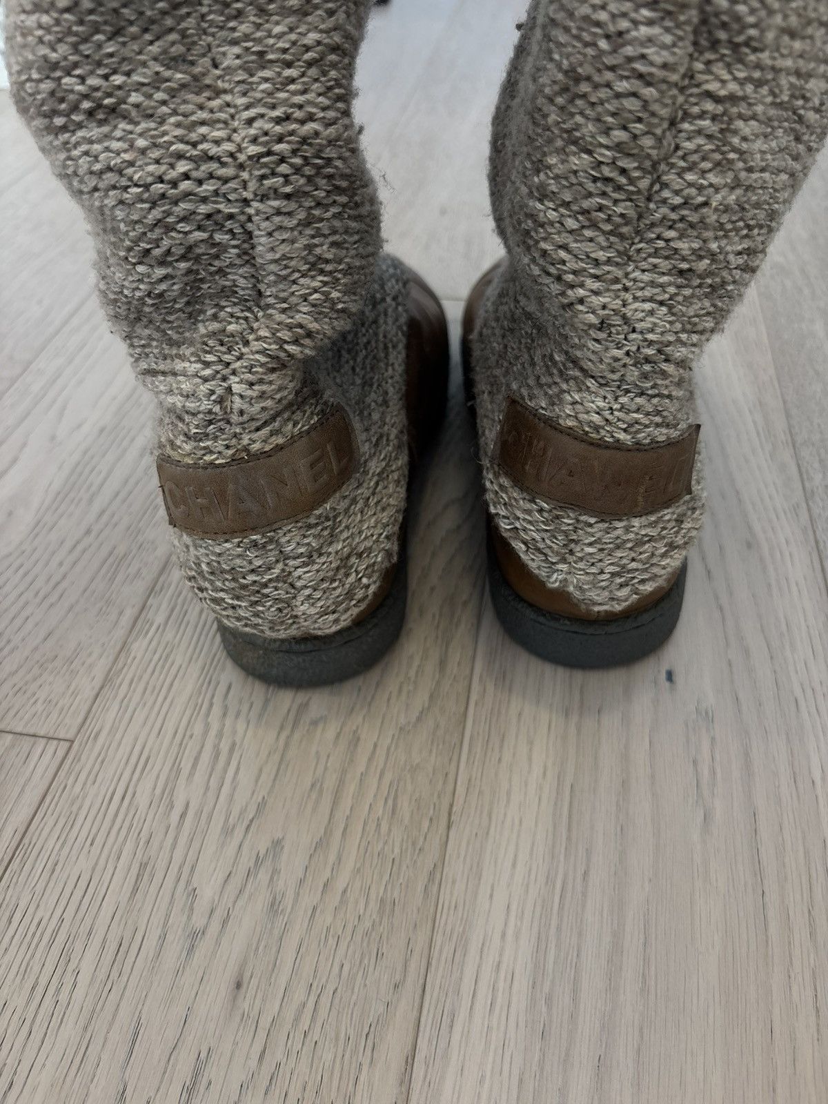 Chanel Chanel Rare Women’s High Wool And Leather Boots Size US 6 / IT 36 - 4 Thumbnail