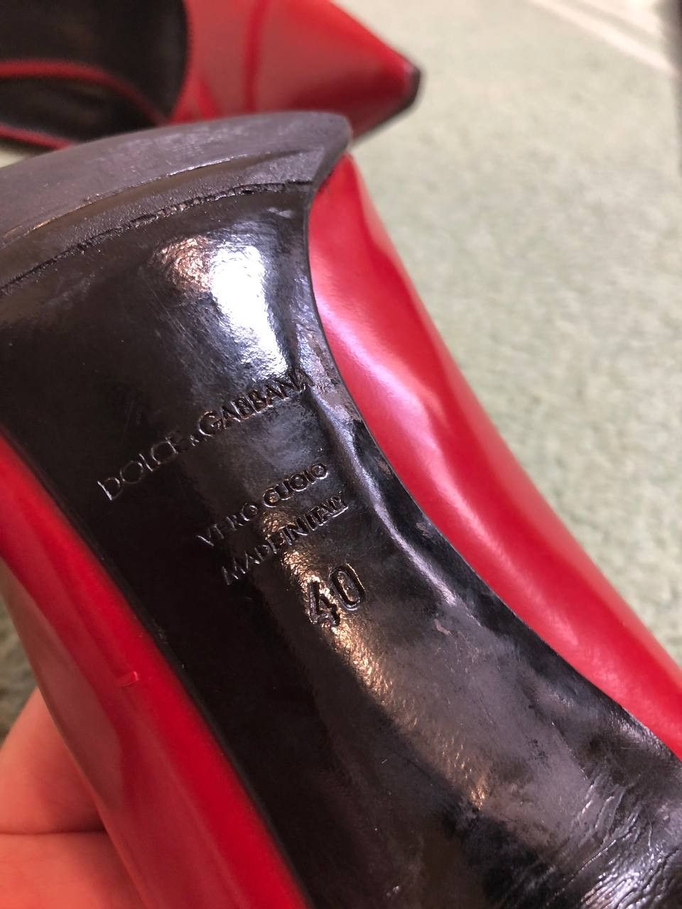 Dolce & Gabbana Dolce & Gabbana Red Patent Leather Stiletto Pumps Heels Size US 10 / IT 40 - 14 Thumbnail