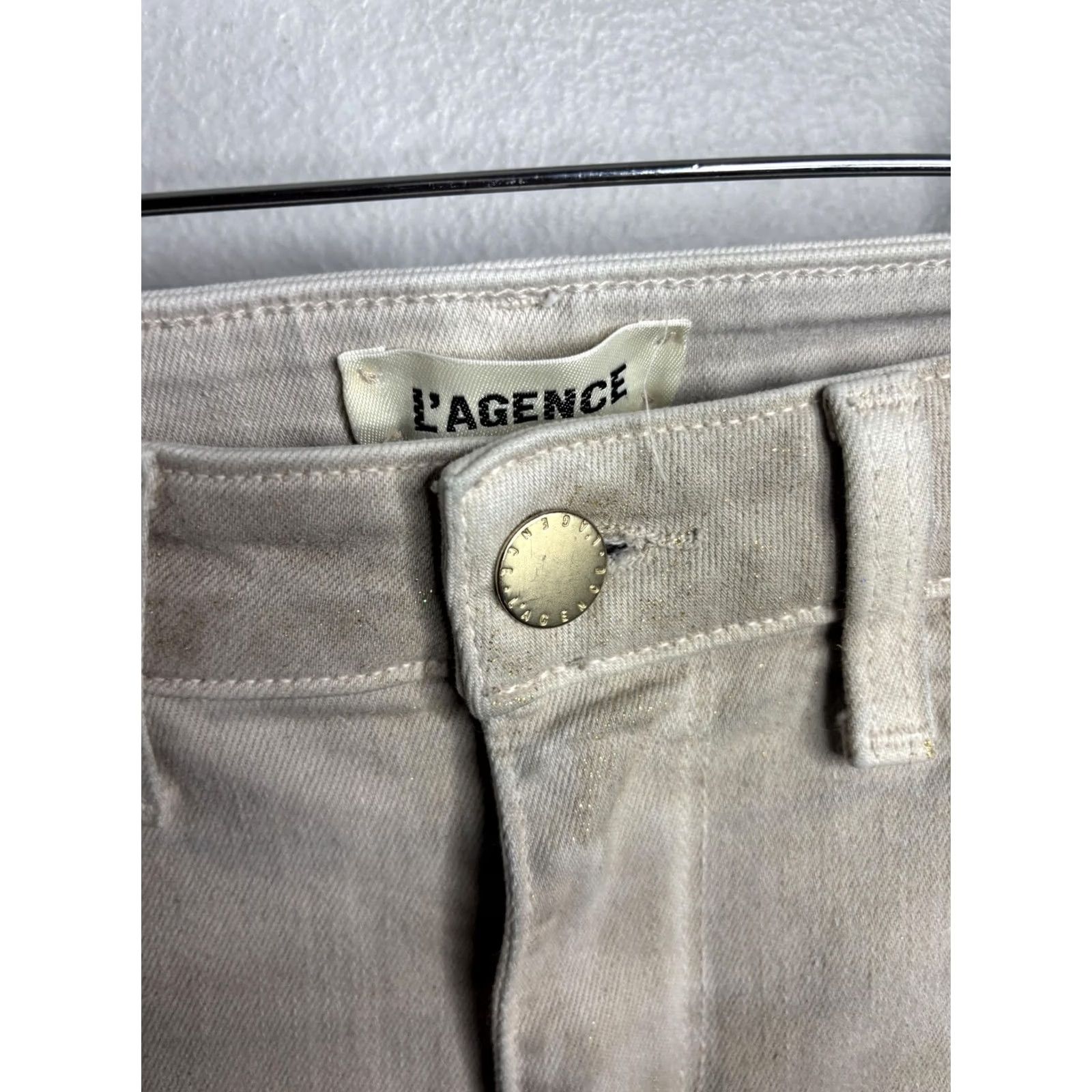 L'AGENCE L'AGENCE Jeans Womens 24 Beige Skinny Stretch Light Wash Denim Ankle Pants USA Size 42" / US 20 - 3 Thumbnail