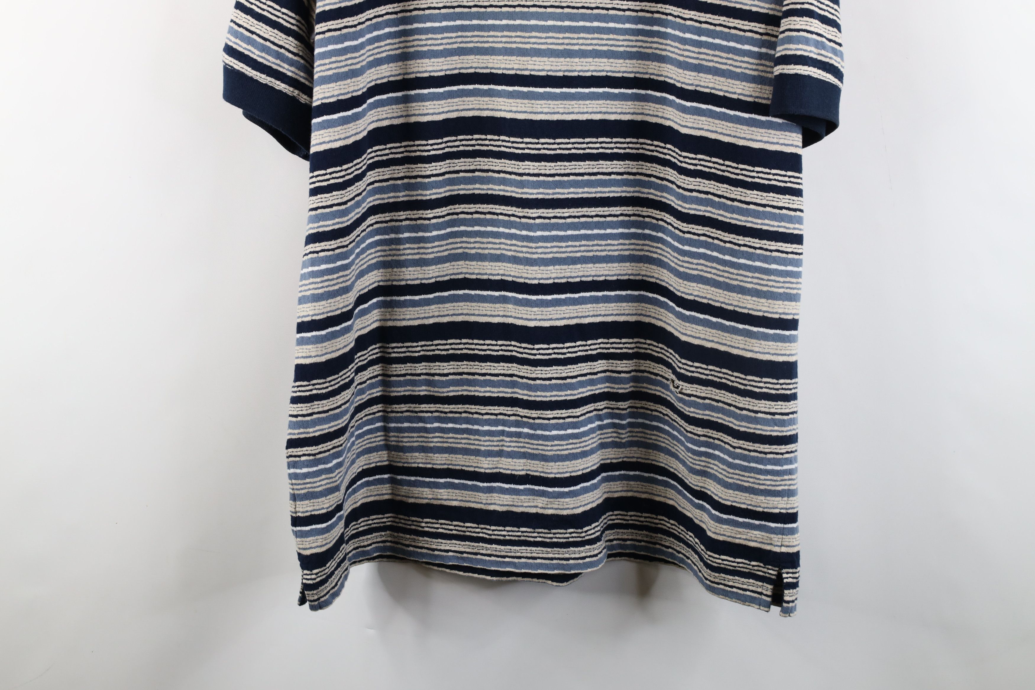 Vintage Vintage 90s Streetwear Baggy Striped Knit Golf Polo Shirt Size US L / EU 52-54 / 3 - 14 Thumbnail
