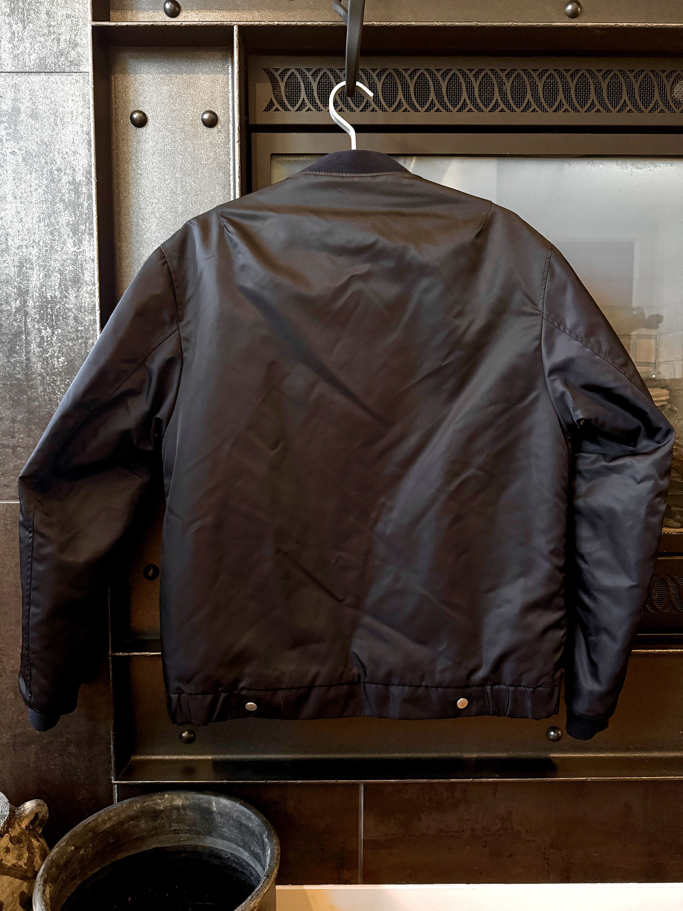 Our Legacy Our Legacy Dark Blue Luxury Satin Bomber Jacket Size US L / EU 52-54 / 3 - 2 Thumbnail