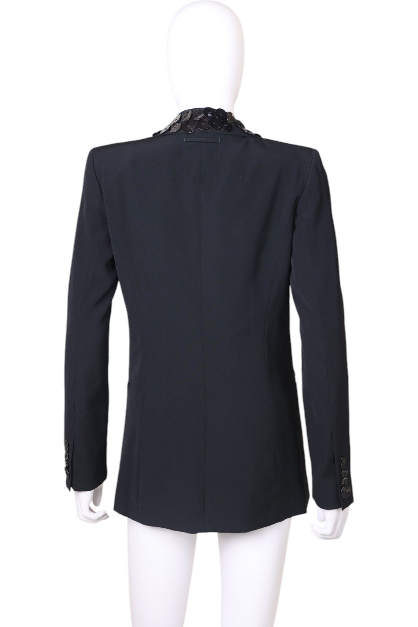 Jean Paul Gaultier S/S 2003 Black wool button embellished blazer Size S / US 4 / IT 40 - 4 Thumbnail