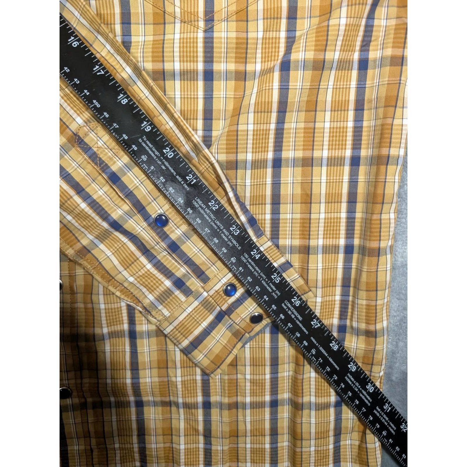Cody James Cody James Shirt Mens Medium Yellow Plaid Long Sleeve Western Snap Front Cotton Size US M / EU 48-50 / 2 - 4 Thumbnail