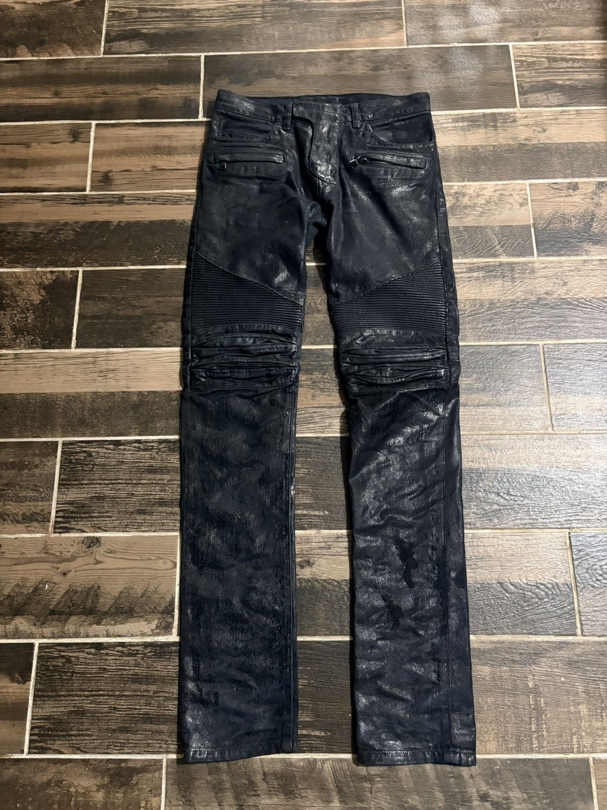 Balmain balmain waxed biker denim Size US 28 / EU 44 - 1 Thumbnail