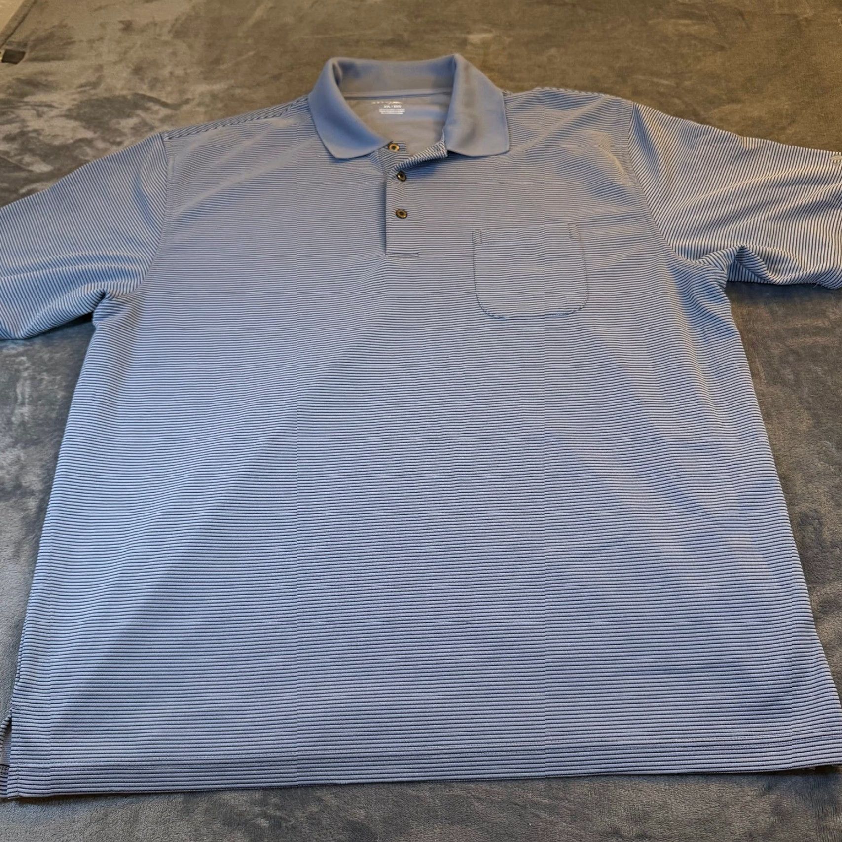 Vintage Grand Slam Golf Polo Shirt Mens XXL Blue Striped Short Sleeve Chest Pocket Casual Activewear Golf 2XL Button Logo Collared Size US XXL / EU 58 / 5 - 2 Thumbnail