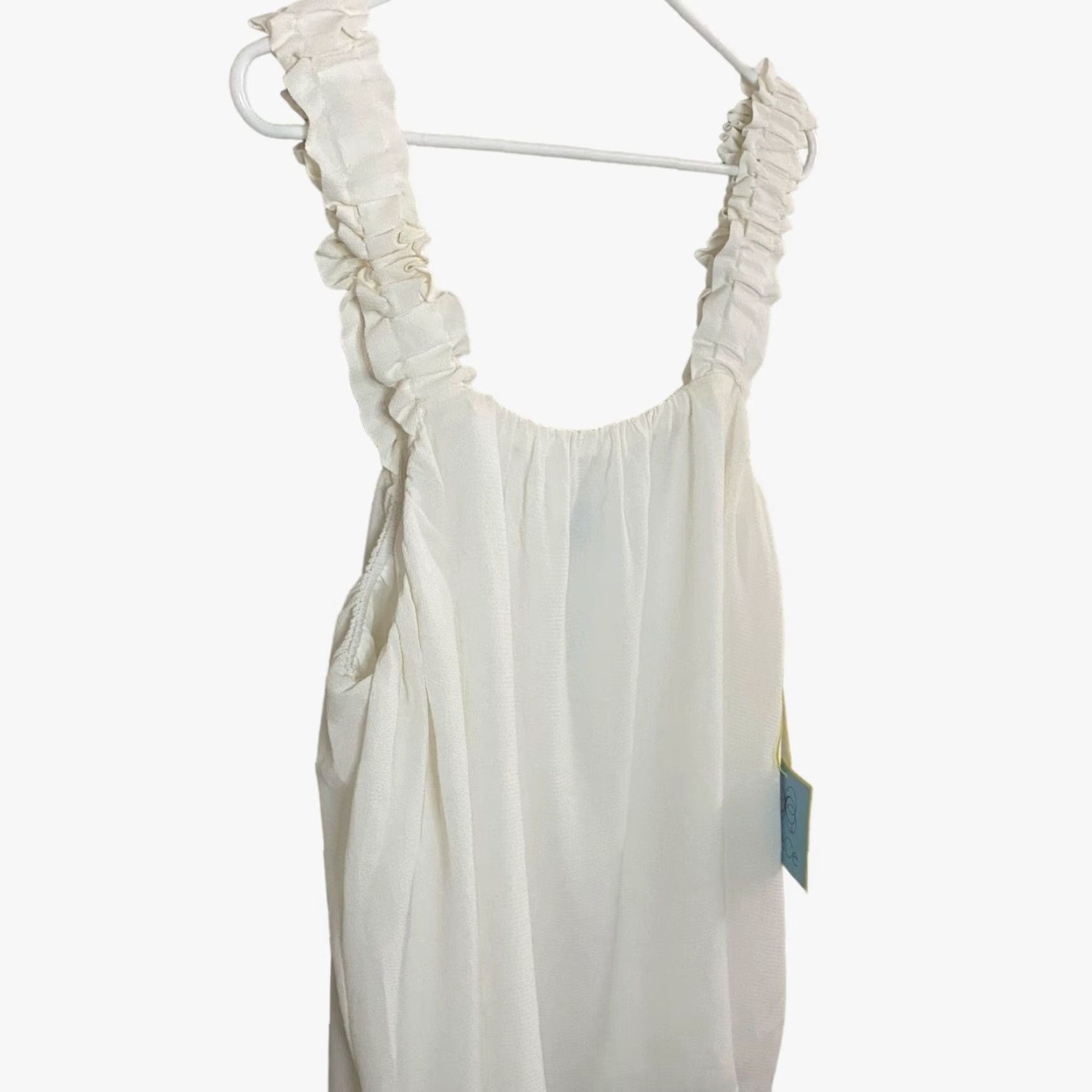 Vintage CeCe Blouse Sleeveless Ruffled Swing White Textured Smocked Top XL Womens Size XL / US 12-14 / IT 48-50 - 4 Thumbnail