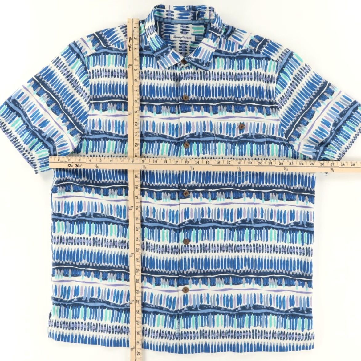 Tommy Bahama Tommy Bahama Geo Surf Camp Silk Button Up Shirt Blue Men's XL Size US XL / EU 56 / 4 - 3 Thumbnail
