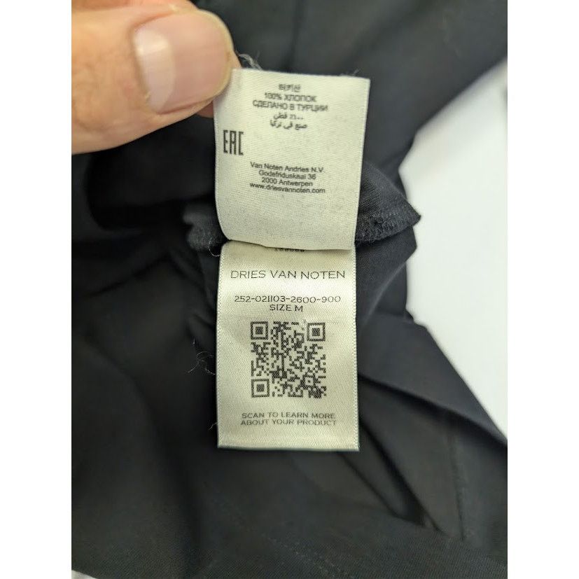 Dries Van Noten o1rshd1 Men's Solid Polo Shirt in Black Size US M / EU 48-50 / 2 - 14 Thumbnail