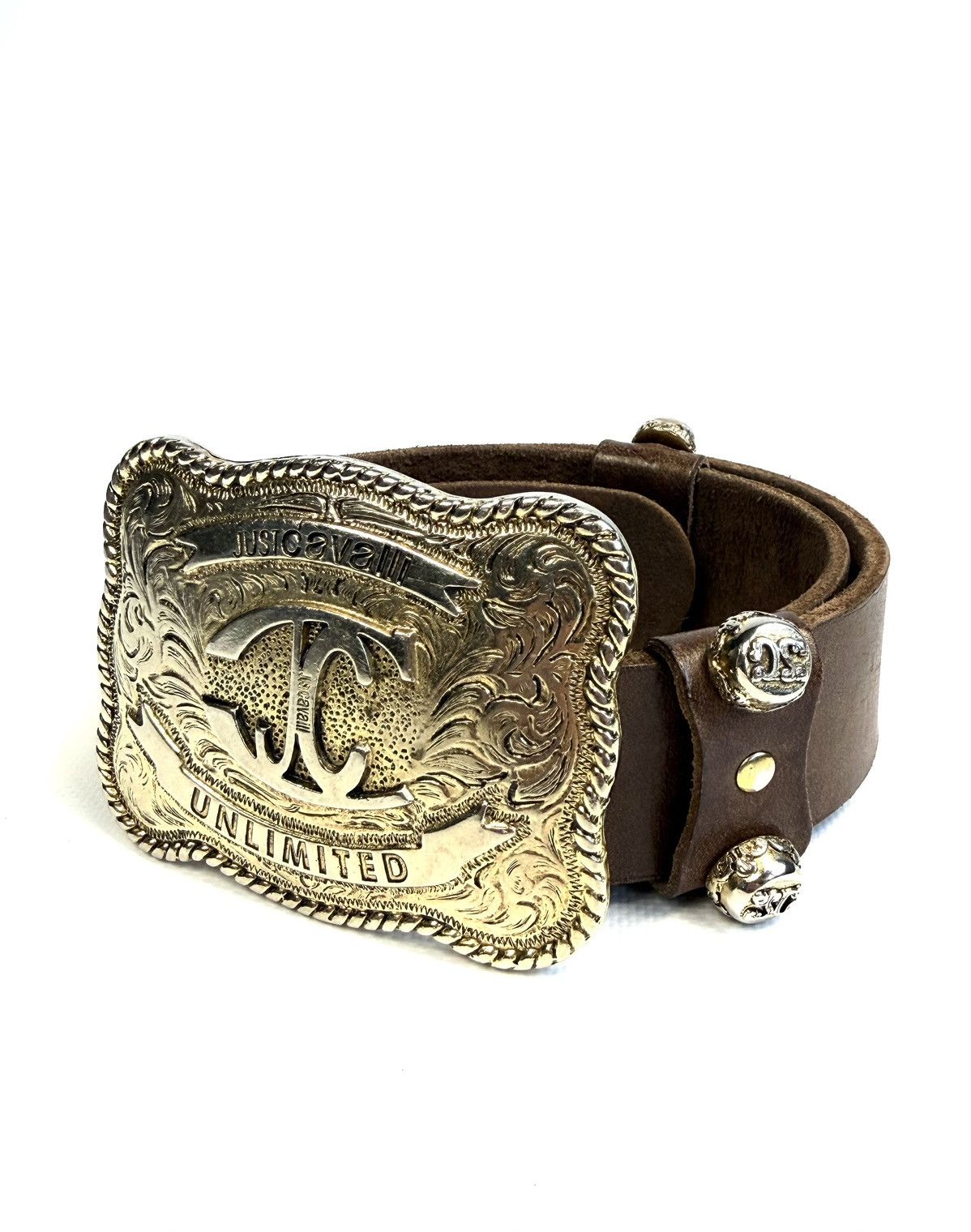 Just Cavalli Just Cavalli Roberto Cavalli Western Leather Belt Buckle Size 32 - 1 Thumbnail