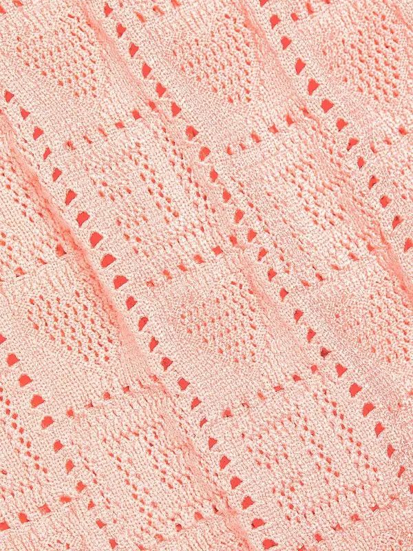 Balmain o1s1wg110725 Heart Point Knit Crop Cardigan in Light Pink Size S / US 4 / IT 40 - 7 Thumbnail