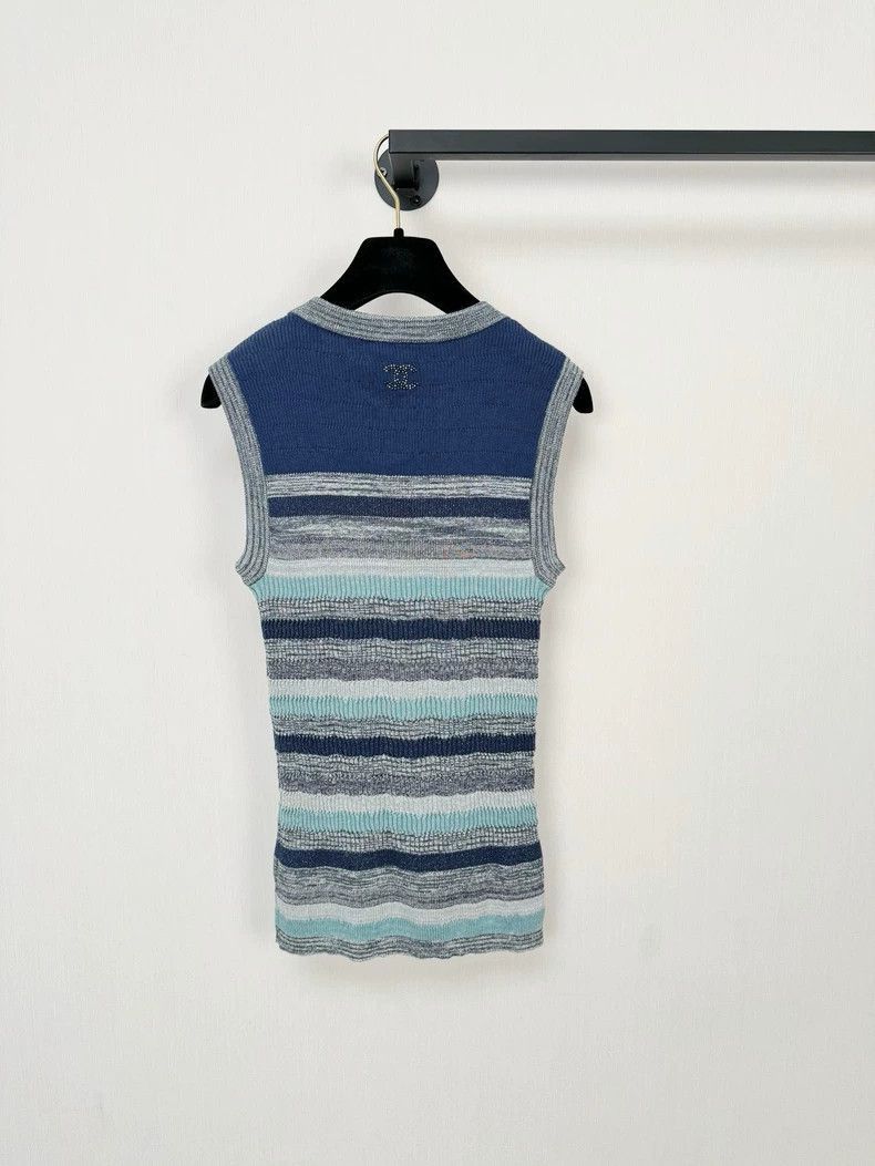 Chanel Chanel Striped Sleeveless Top Size 38 -2505 Size S / US 4 / IT 40 - 6 Thumbnail