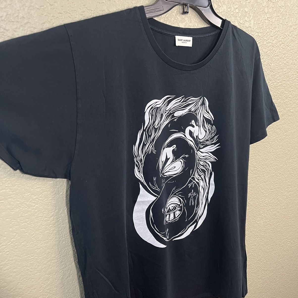 Saint Laurent Paris Grimes Saint Laurent YSL Swan Shirt XXL Size US XXL / EU 58 / 5 - 4 Thumbnail