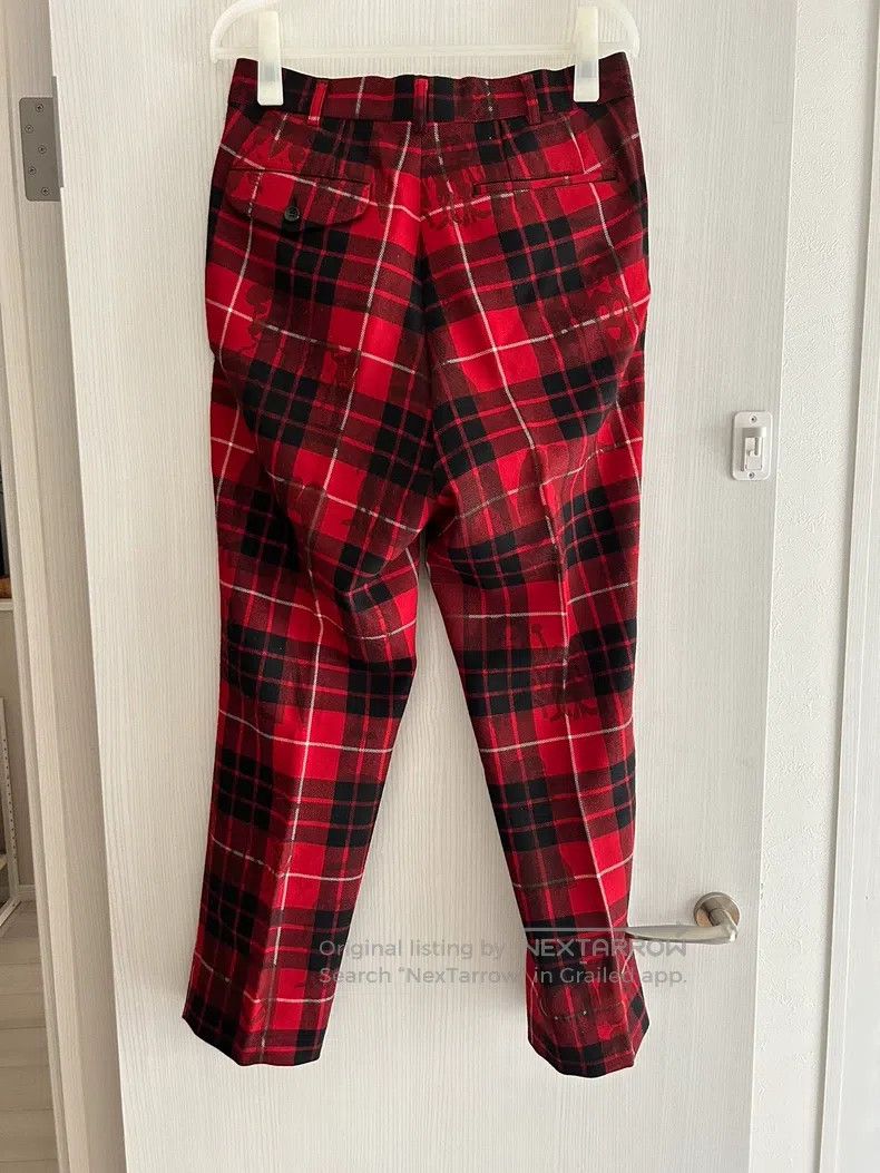 Comme des Garcons Comme Des Garcons size S Red checkered wool long pants Size 23" - 5 Thumbnail