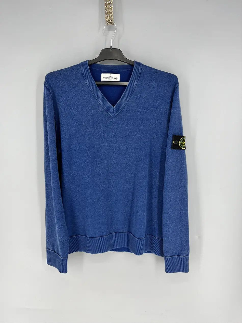 Stone Island Vintage Stone Island V-Neckline Lanawool Sweater Size US XL / EU 56 / 4 - 1 Thumbnail