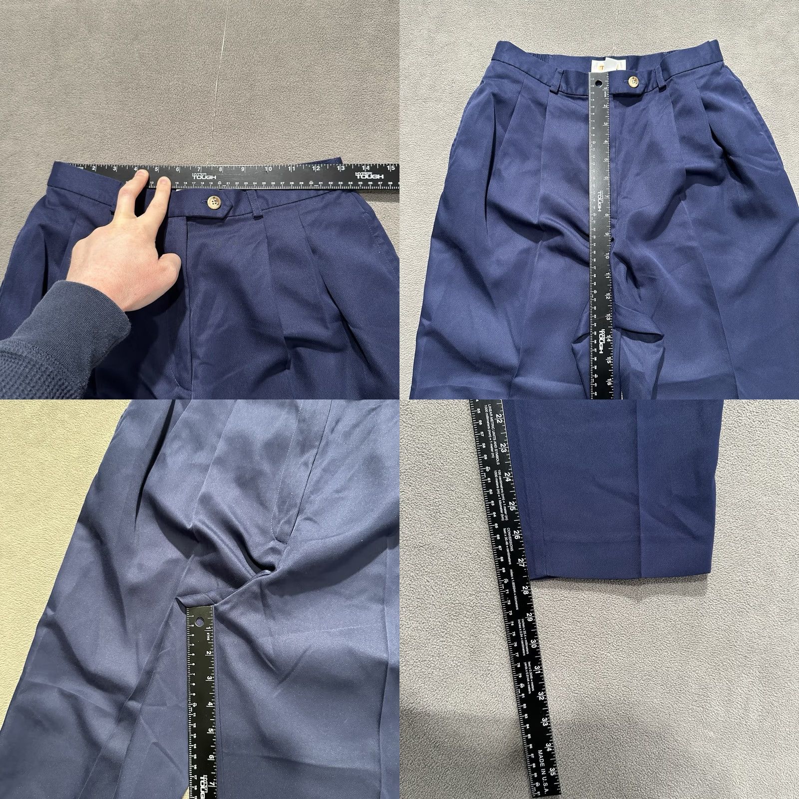 Talbots Talbots Womens Pants 8P Navy Blue Double Pleated Stretch Office Trouser Size 30" / US 8 / IT 44 - 9 Thumbnail