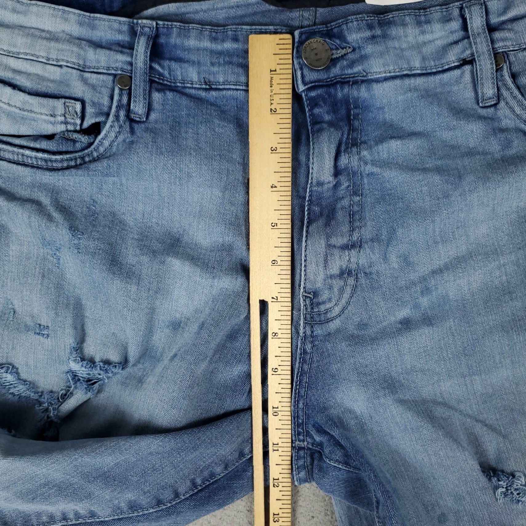 Jordan Craig Jordan Craig Jeans Mens 42x32 Blue Distressed Straight Denim Pants Size US 42 / EU 58 - 5 Thumbnail