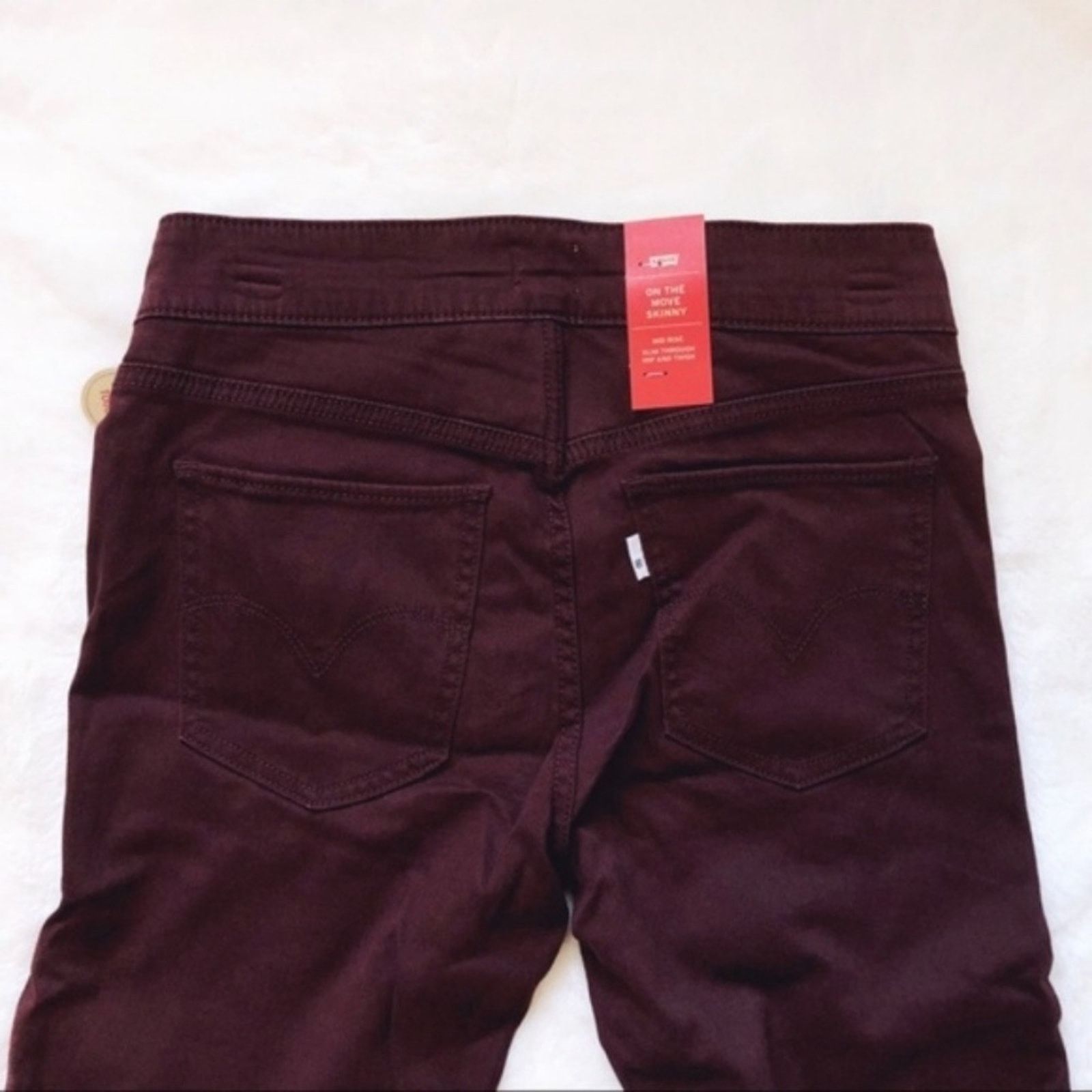 Levi's Levi's On The Move Skinny Maroon 27x28 Jeans Size 27" / US 4 / IT 40 - 6 Thumbnail