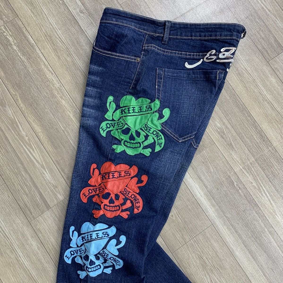 Ed Hardy 2000’s Ed Hardy Christian Audiger Denim Pants Size US 32 / EU 48 - 5 Thumbnail