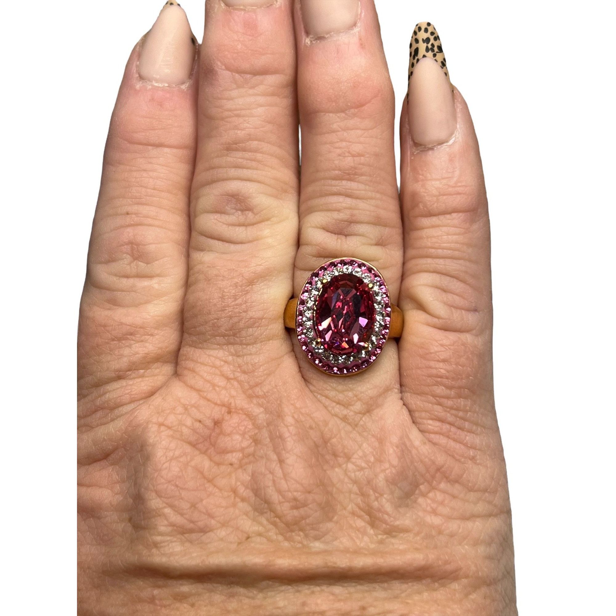 Other Seta Palm Beach Jewelry Ring Bronze Wash Pink Clear CZ Size Size ONE SIZE - 5 Thumbnail