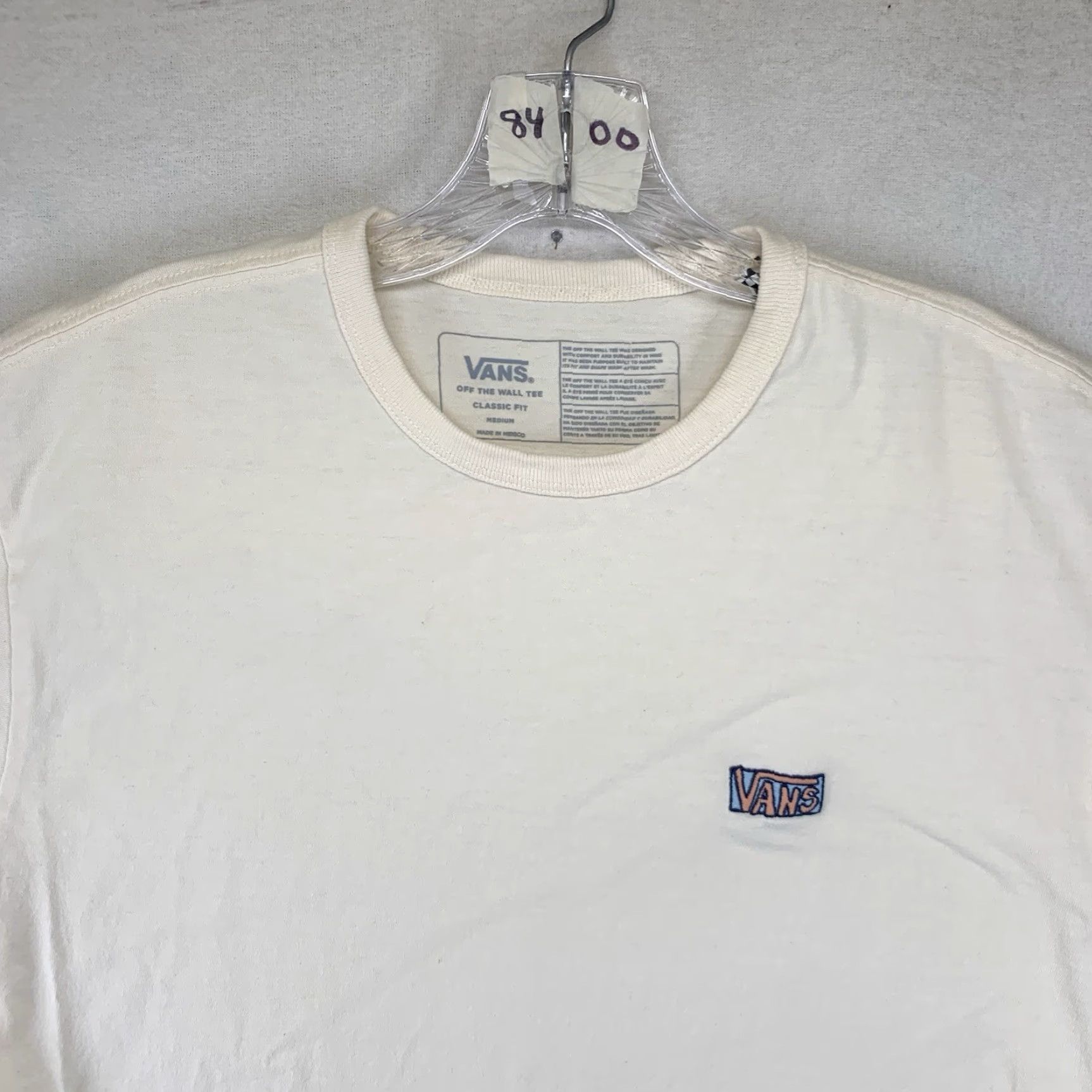 Vans VANS Off The Wall Logo T-Shirt Men Medium Ivory Skateboard Streetwear All Seasons Size US M / EU 48-50 / 2 - 5 Thumbnail