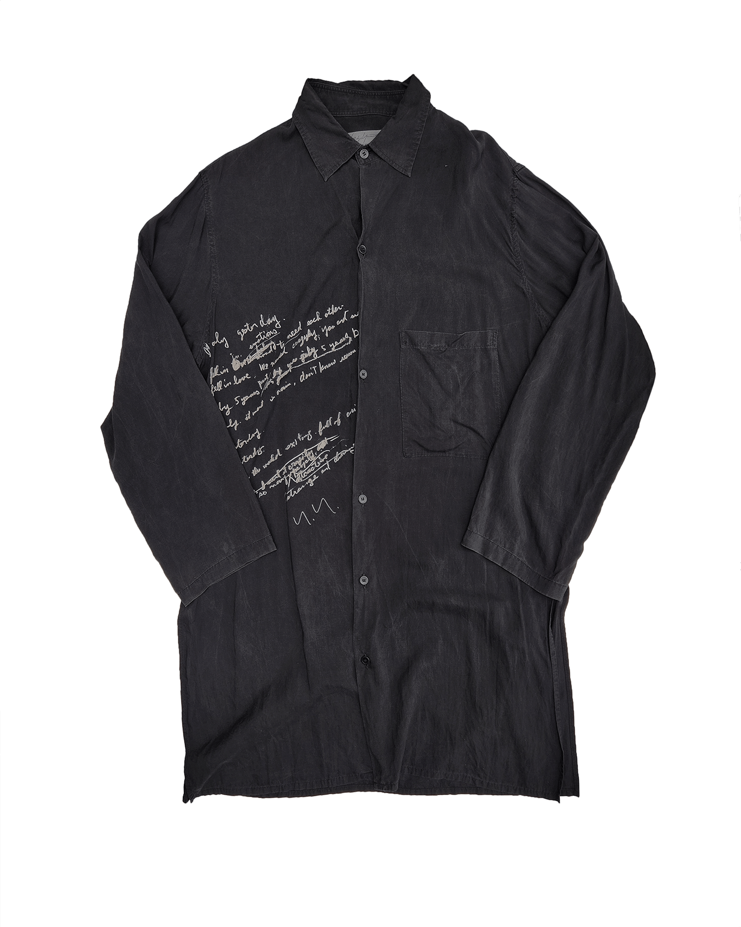 Yohji Yamamoto Yohji Yamamoro Pour Homme Tencel Long Lyric Shirt Size US S / EU 44-46 / 1 - 1 Thumbnail