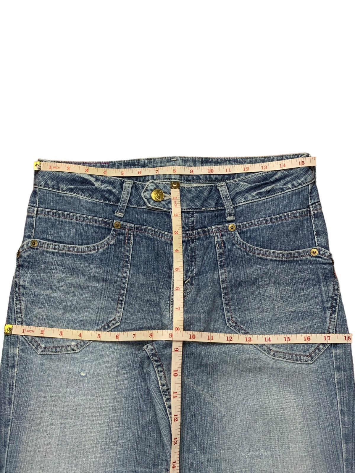Japanese Brand Vintage Japanese Brand Faded Wash Flare Style Jeans Size 31" - 11 Thumbnail