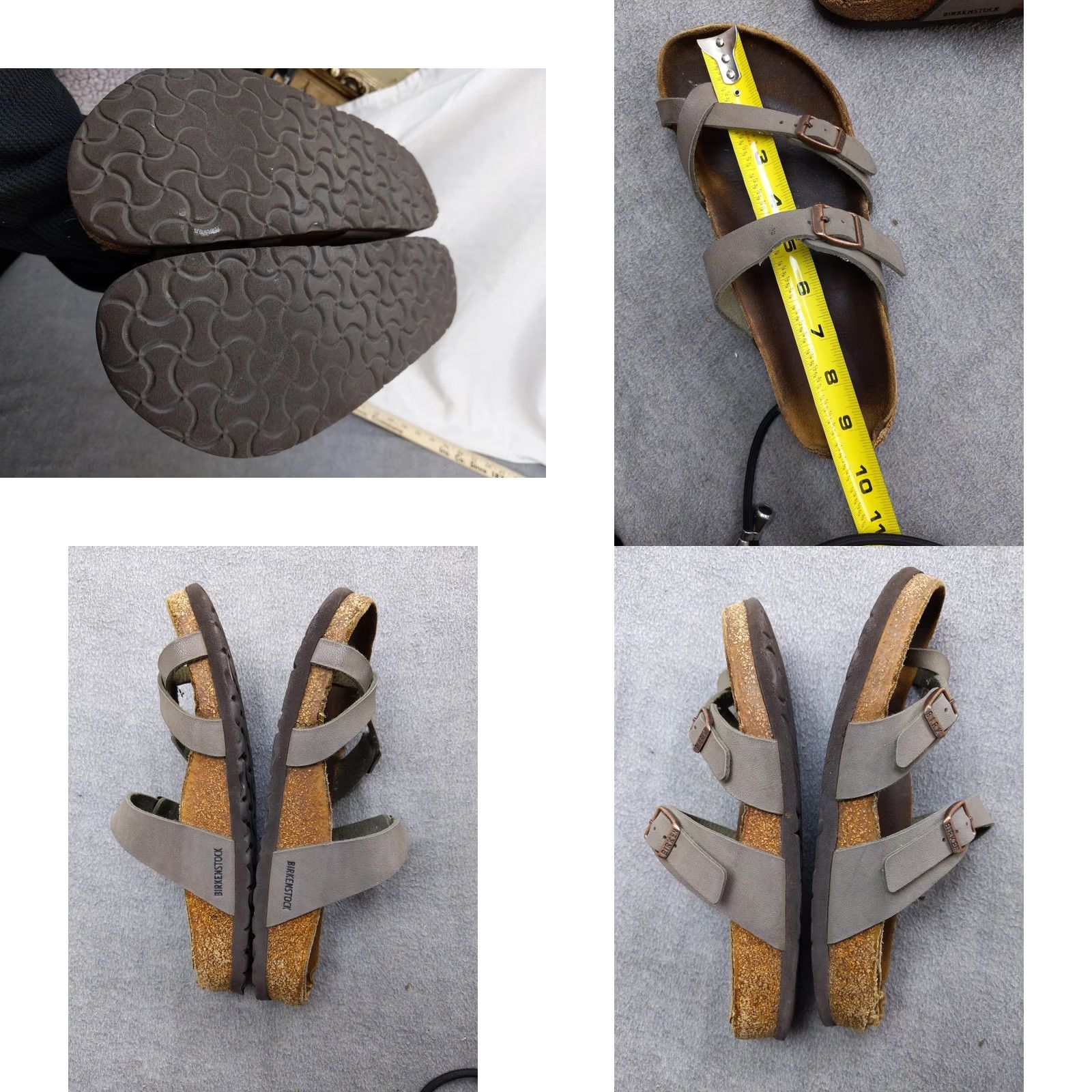 Birkenstock Birkenstock Mayari Sandals Womens 7 38 Gray Strappy Cork Toe Loop Footbed Size US 7 / IT 37 - 8 Thumbnail