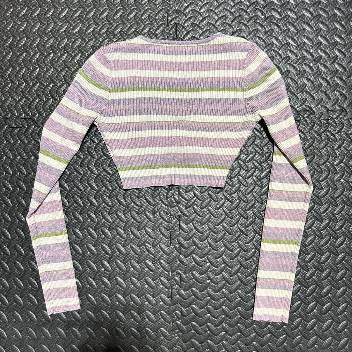 Other Olivaceous Crop Top Ruched Striped Women’s Small Pastel Size S / US 4 / IT 40 - 8 Thumbnail