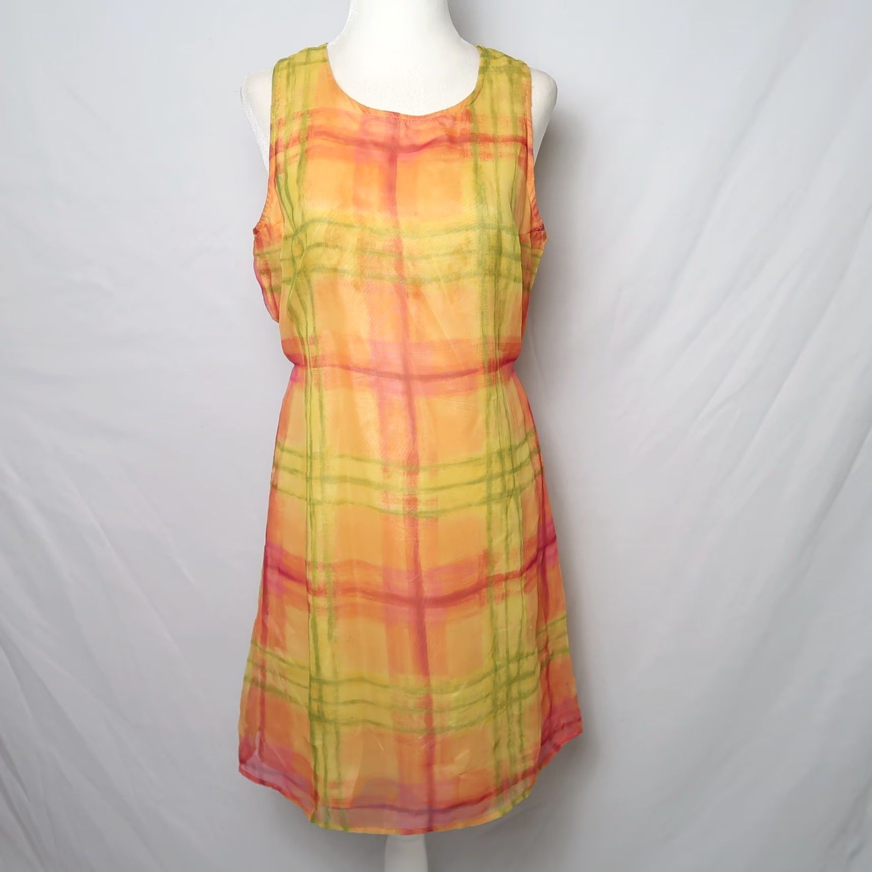 Vintage VINTAGE Byer Too 90s orange green plaid mini dress Sleeveless Bohemian Party Women’s Size 9 Size M / US 6-8 / IT 42-44 - 8 Thumbnail