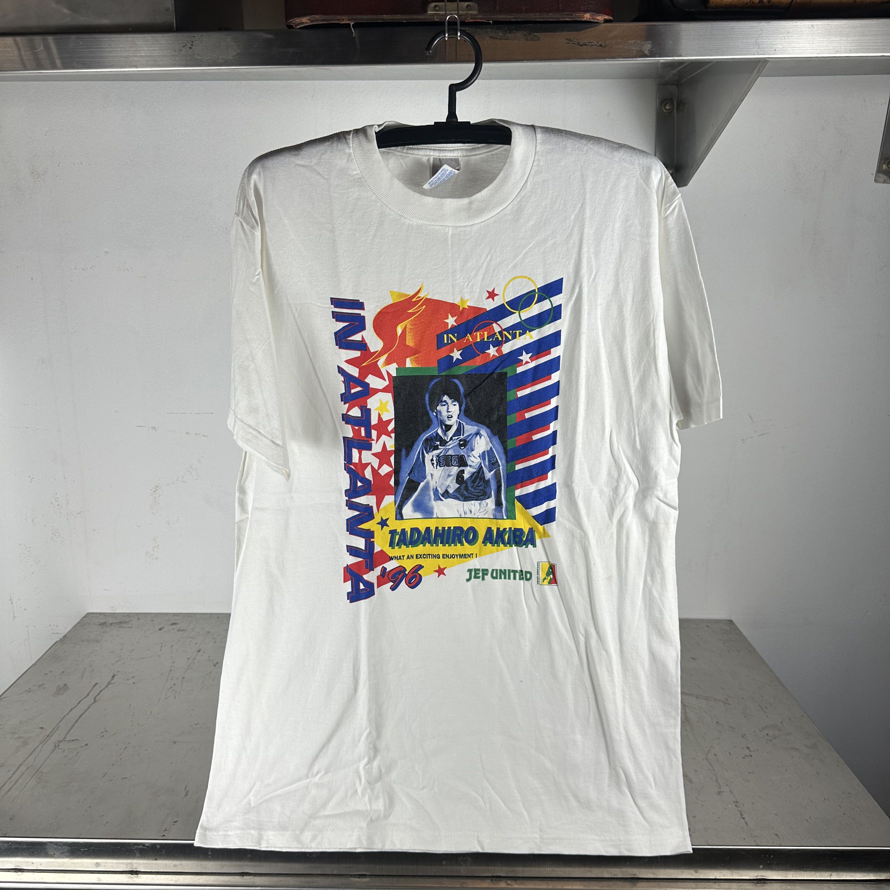 Vintage ​1996 Tadahiro Akiba Team Japan Olympics Soccer T-shirt Size US L / EU 52-54 / 3 - 1 Thumbnail