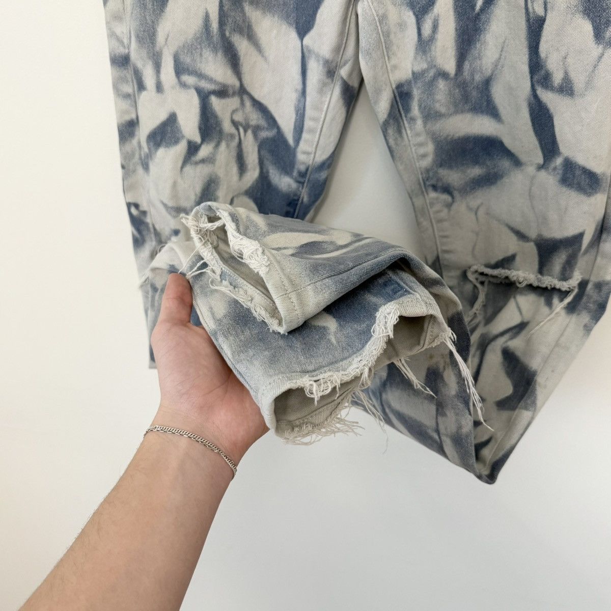 Purple Brand Purple Brand P001 Blue Fatigue Marble Faded Distressed Jeans Size US 31 - 5 Thumbnail