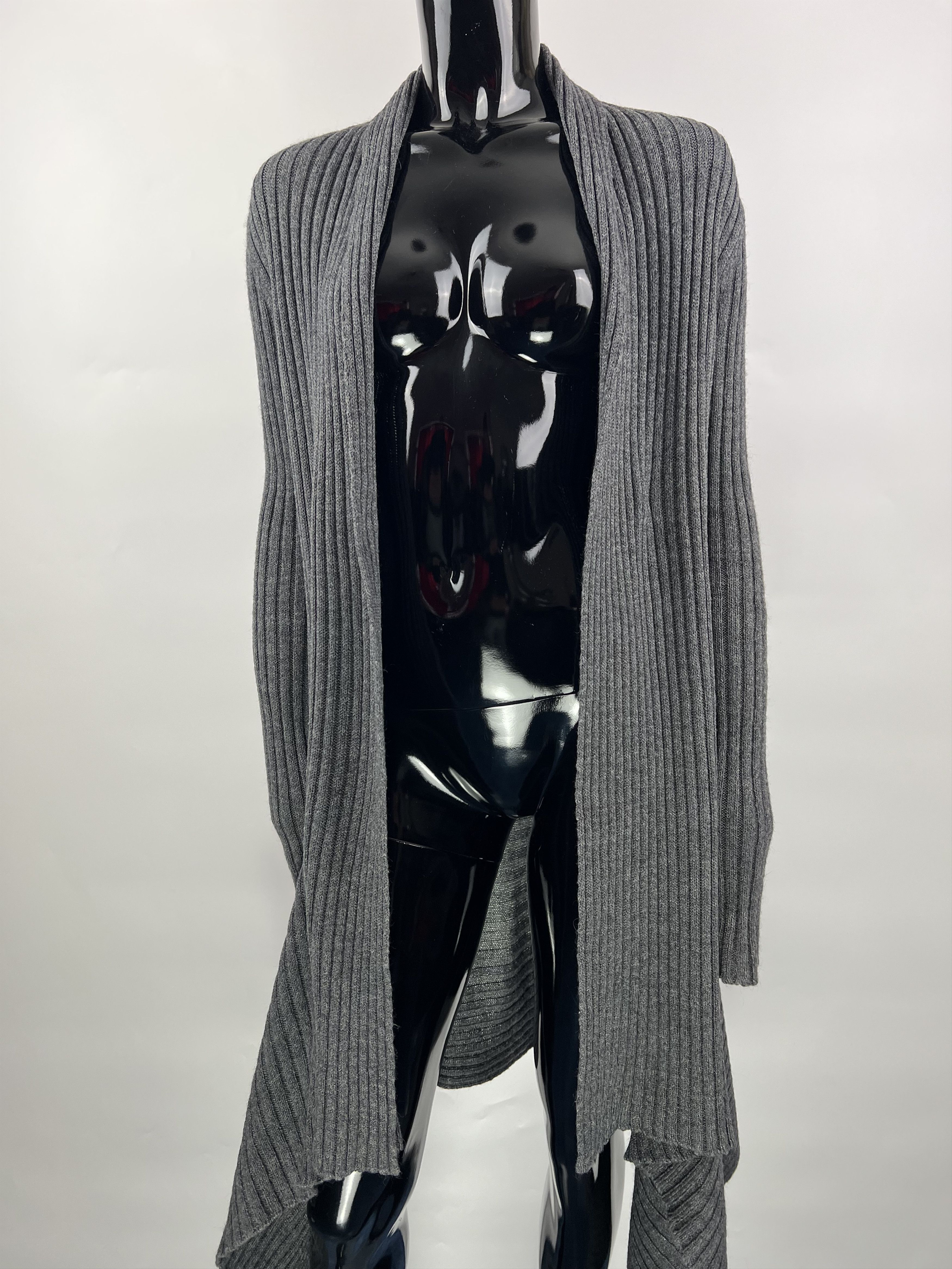 Zadig & Voltaire Zadig Voltaire Alpaca Wool Asymmetrical Ribbed Open Cardigan Size ONE SIZE - 12 Thumbnail