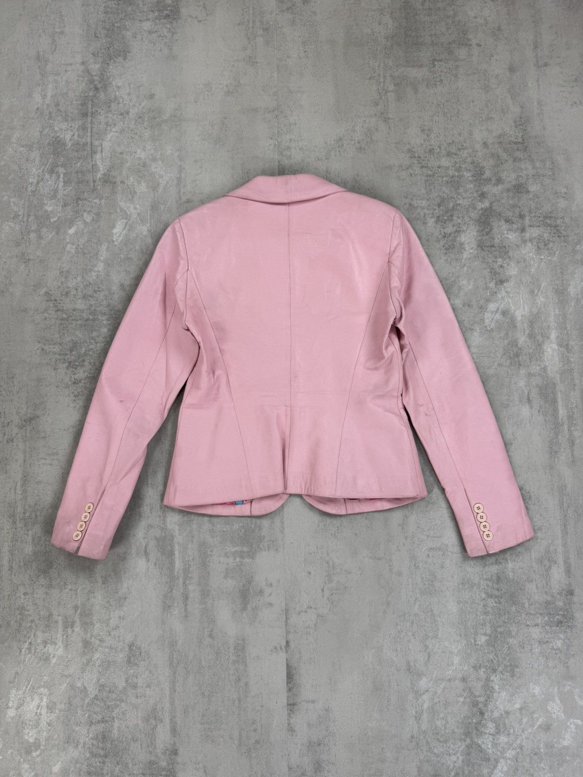 Other ROSSODISERA Pink Leather Jacket Barbie Style Blazer Barbie Size M / US 6-8 / IT 42-44 - 11 Thumbnail