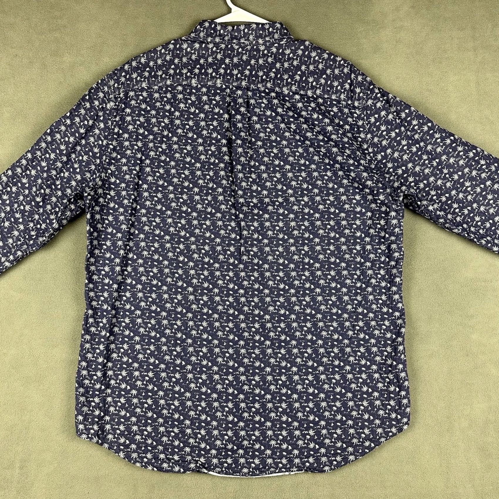 J.McLaughlin J. McLaughlin Shirt Men Large Blue Palm Tree Print Long Sleeve Button-Down Casual Size US L / EU 52-54 / 3 - 3 Thumbnail