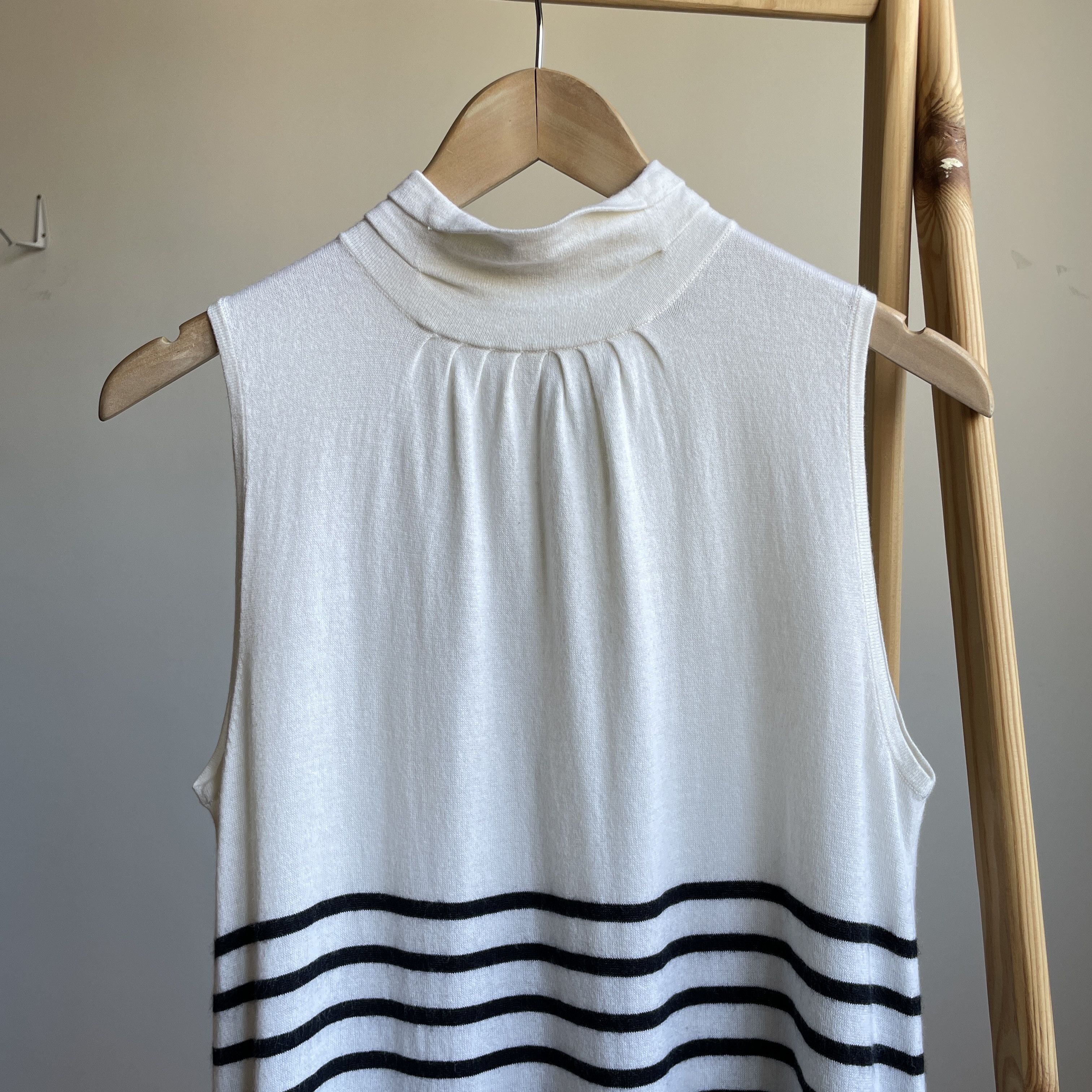 Allude Allude Cashmere Striped Sleeveless Dress Size S Size S / US 4 / IT 40 - 3 Thumbnail