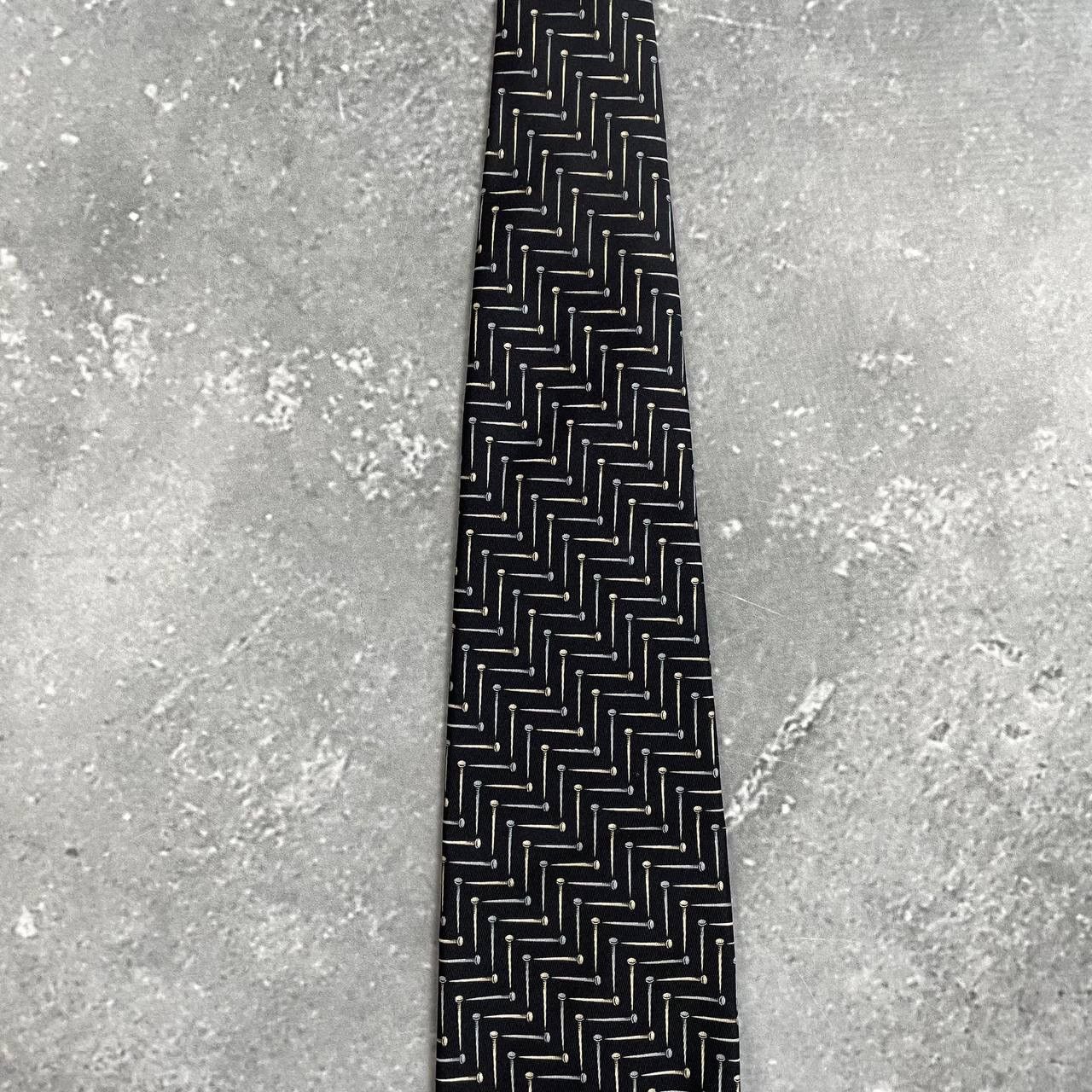 Designer × Gianfranco Ferre × Vintage Vintage Gianfranco Ferre Studio Nails Print Silk Tie Size ONE SIZE - 7 Thumbnail