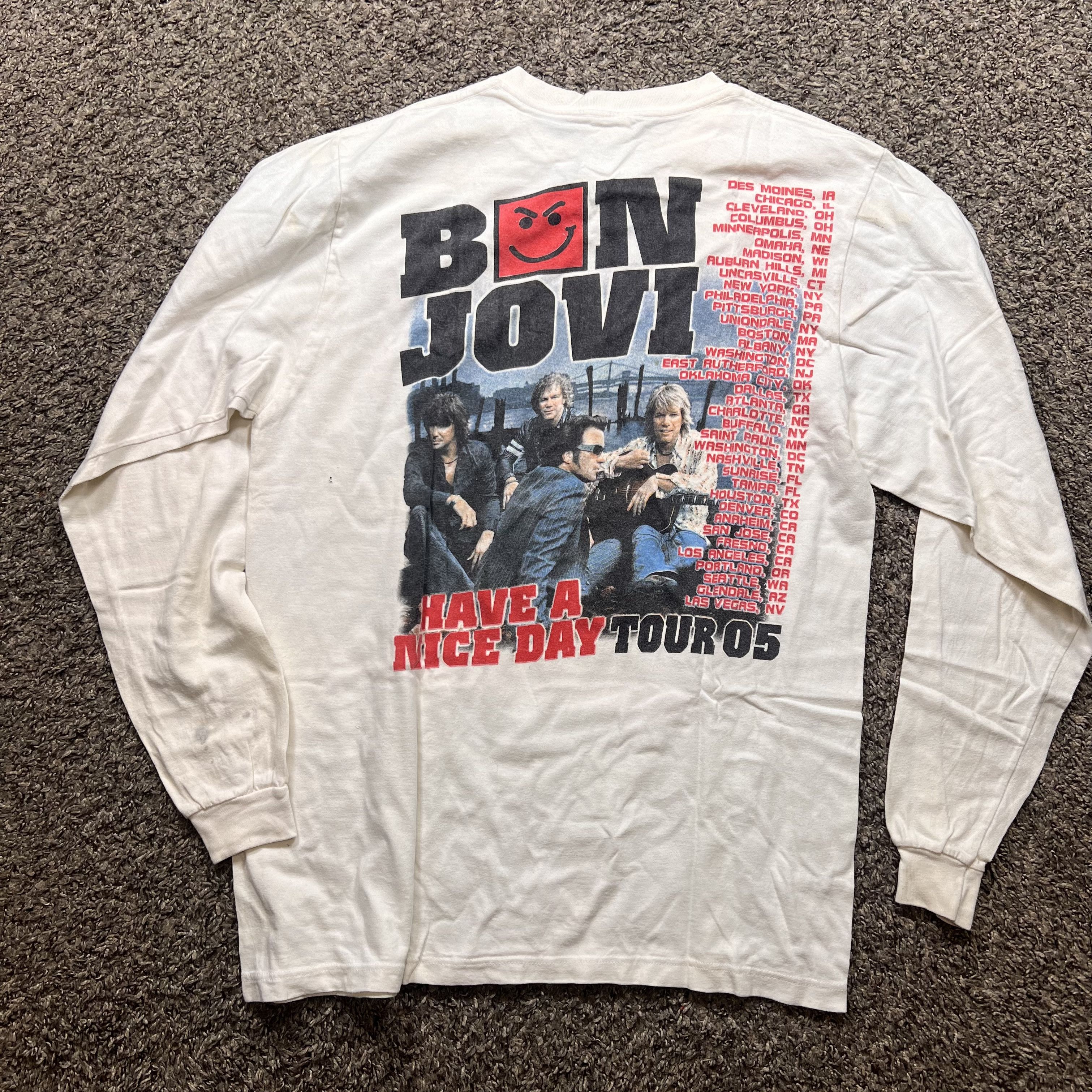 Band Tees × Bon Jovi × Cherokee 2005 Bon Jovi "Have A Nice Day" Tour Band T Shirt Size US L / EU 52-54 / 3 - 7 Thumbnail