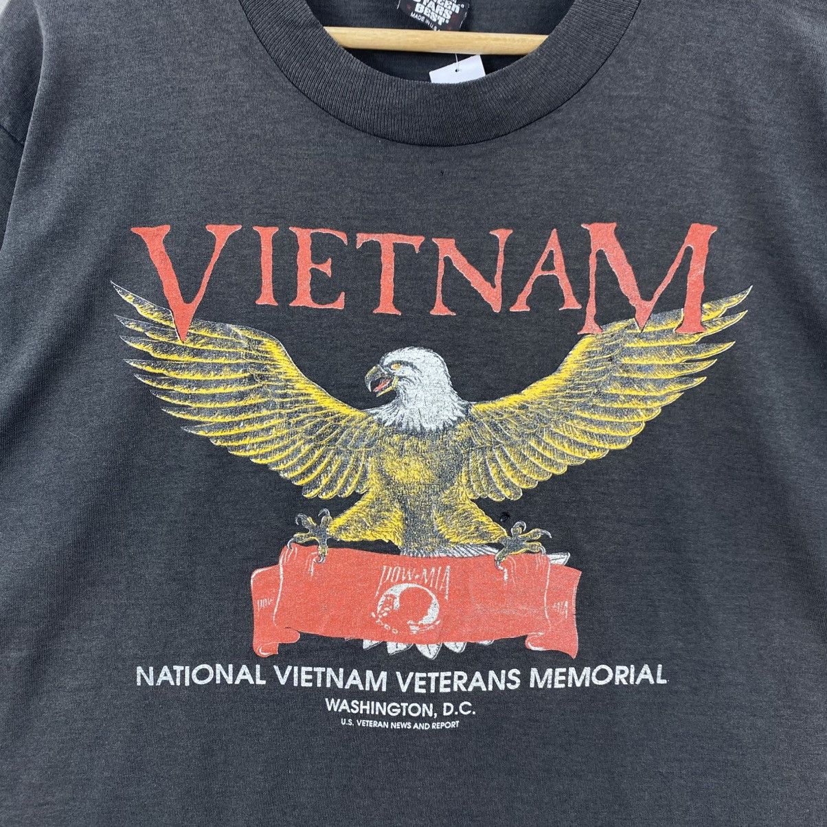 Vintage Vtg 80s Vietnam Veterans Memorial Eagle Tee Screen Stars L Size US L / EU 52-54 / 3 - 4 Thumbnail