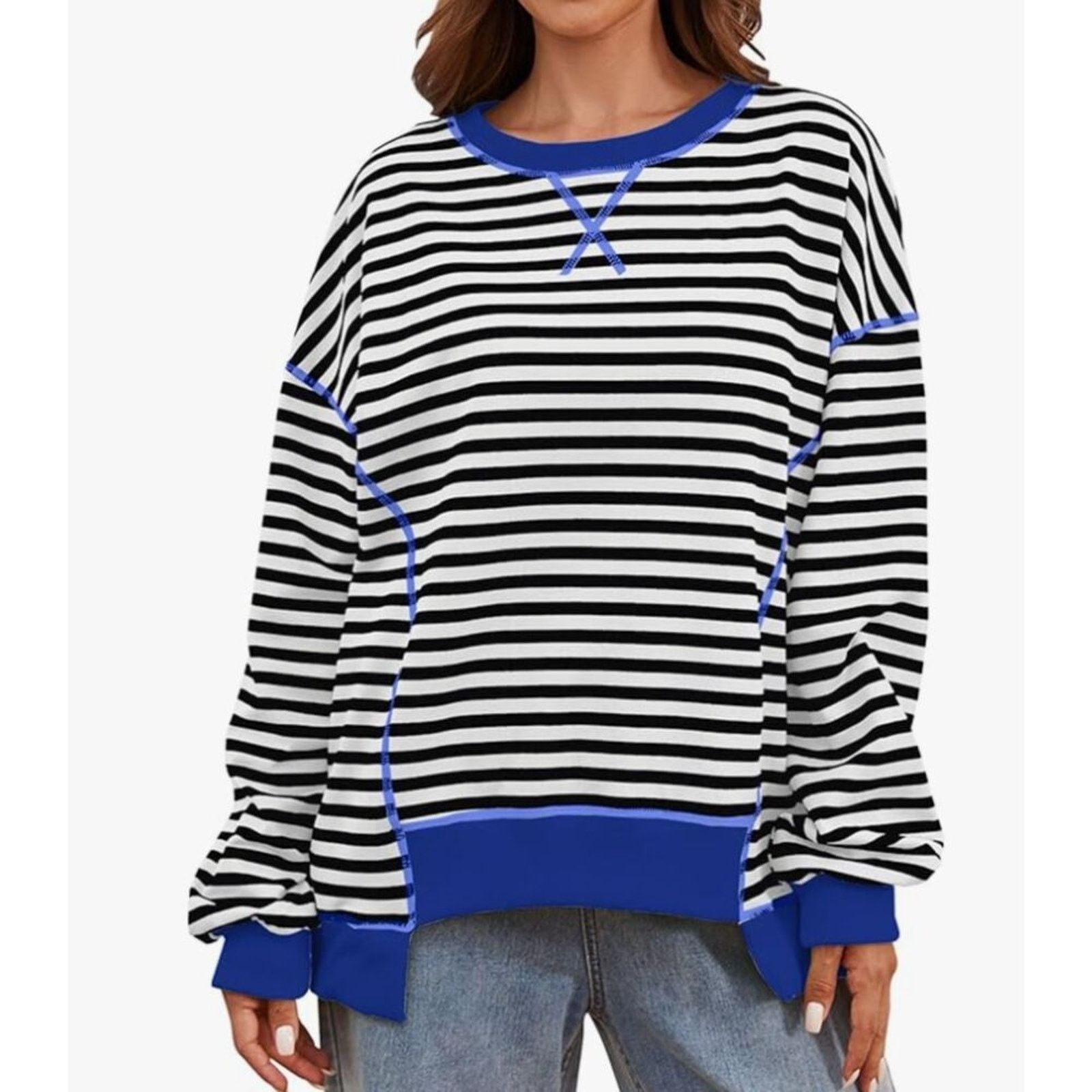 The Unbranded Brand Oversized Sweatshirt Long Sleeve Drop Shoulder SIZE SMALL Size S / US 4 / IT 40 - 1 Thumbnail