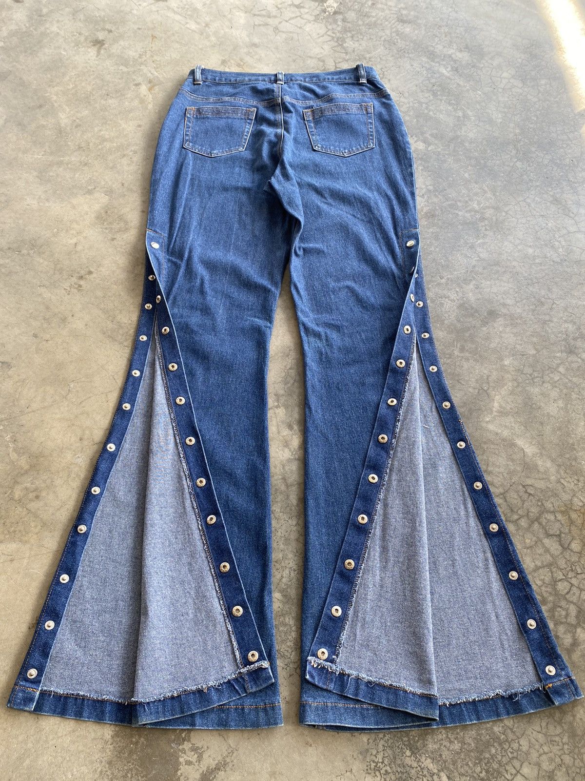 Japanese Brand Super Flare Jeans Japanese Mouth Valley Button Up Leg p175 Size 29" - 2 Thumbnail