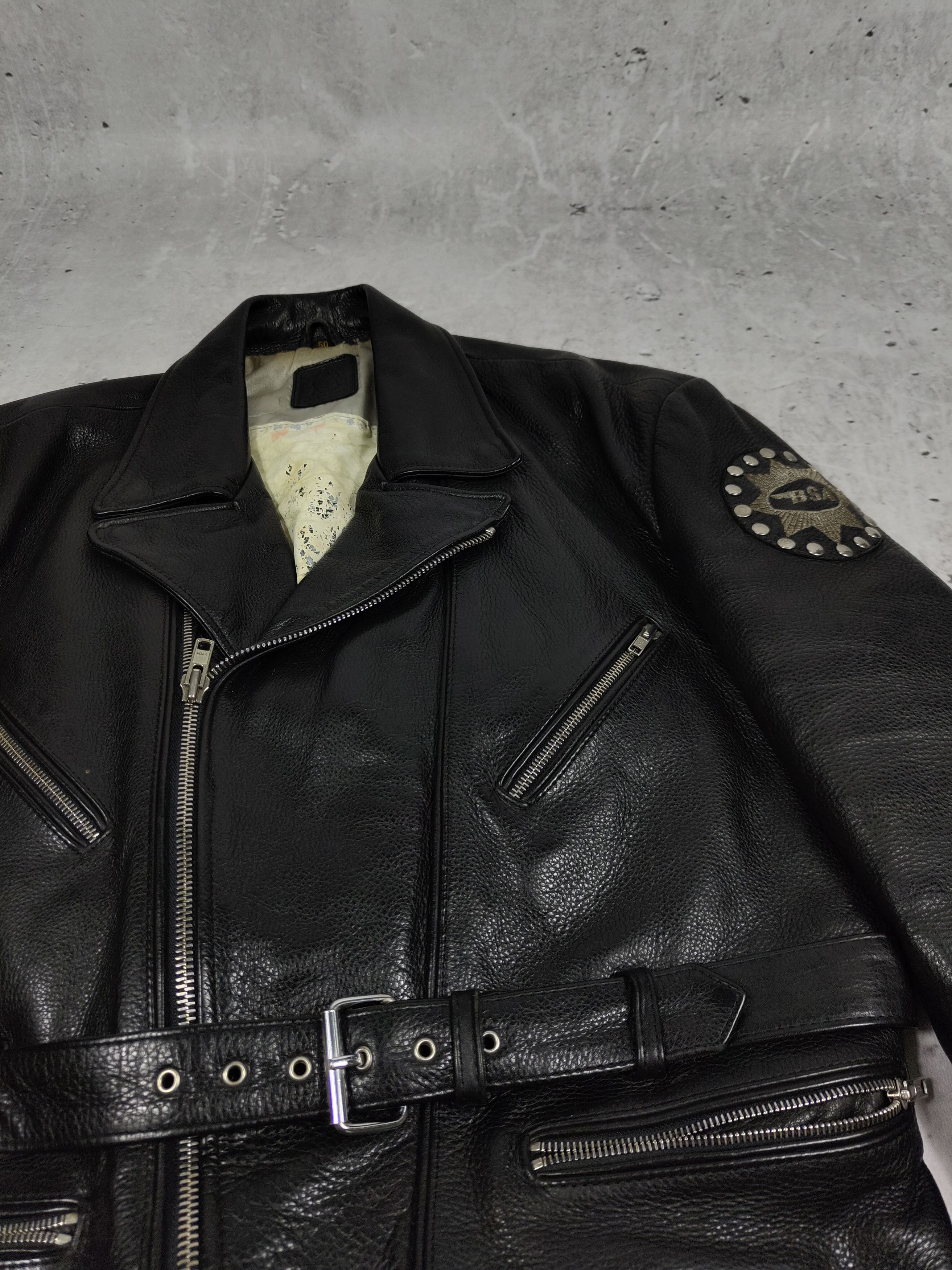 Leather × Vintage Vintage Leather Biker Jacket Size US L / EU 52-54 / 3 - 4 Thumbnail