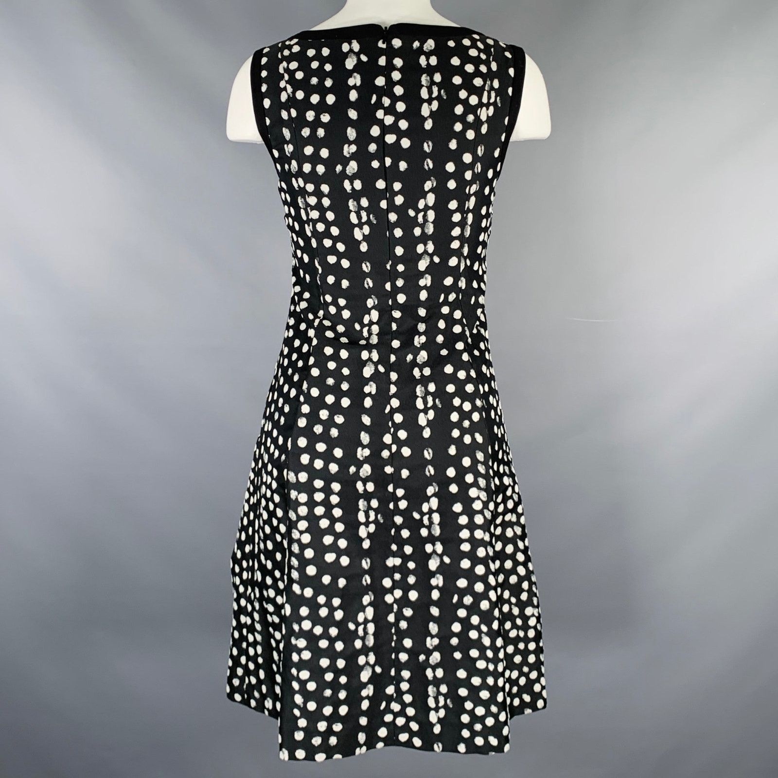Max Mara MAX MARA Size XS Black White Polka Dot A-Line Dress Size XS / US 0-2 / IT 36-38 - 4 Thumbnail
