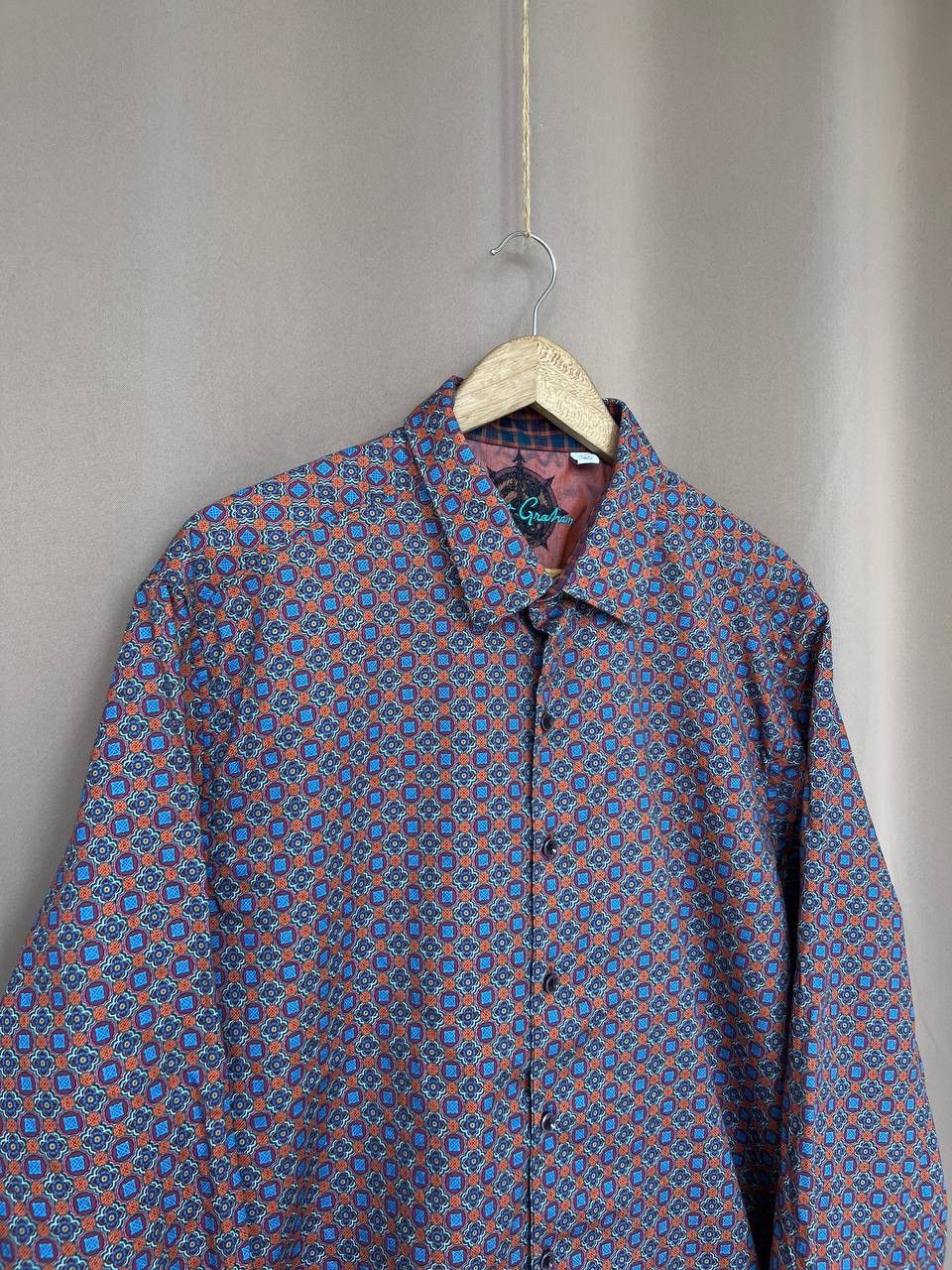 Robert Graham Robert Graham Button Up Shirt Mens Size XXL Brown Geometric Size US XXL / EU 58 / 5 - 3 Thumbnail