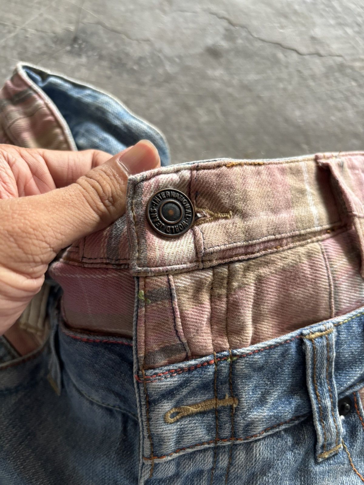 Hysteric Glamour DOUBLE WAIST dominate stone washed punk flannel layered rock Size US 32 / EU 48 - 4 Thumbnail