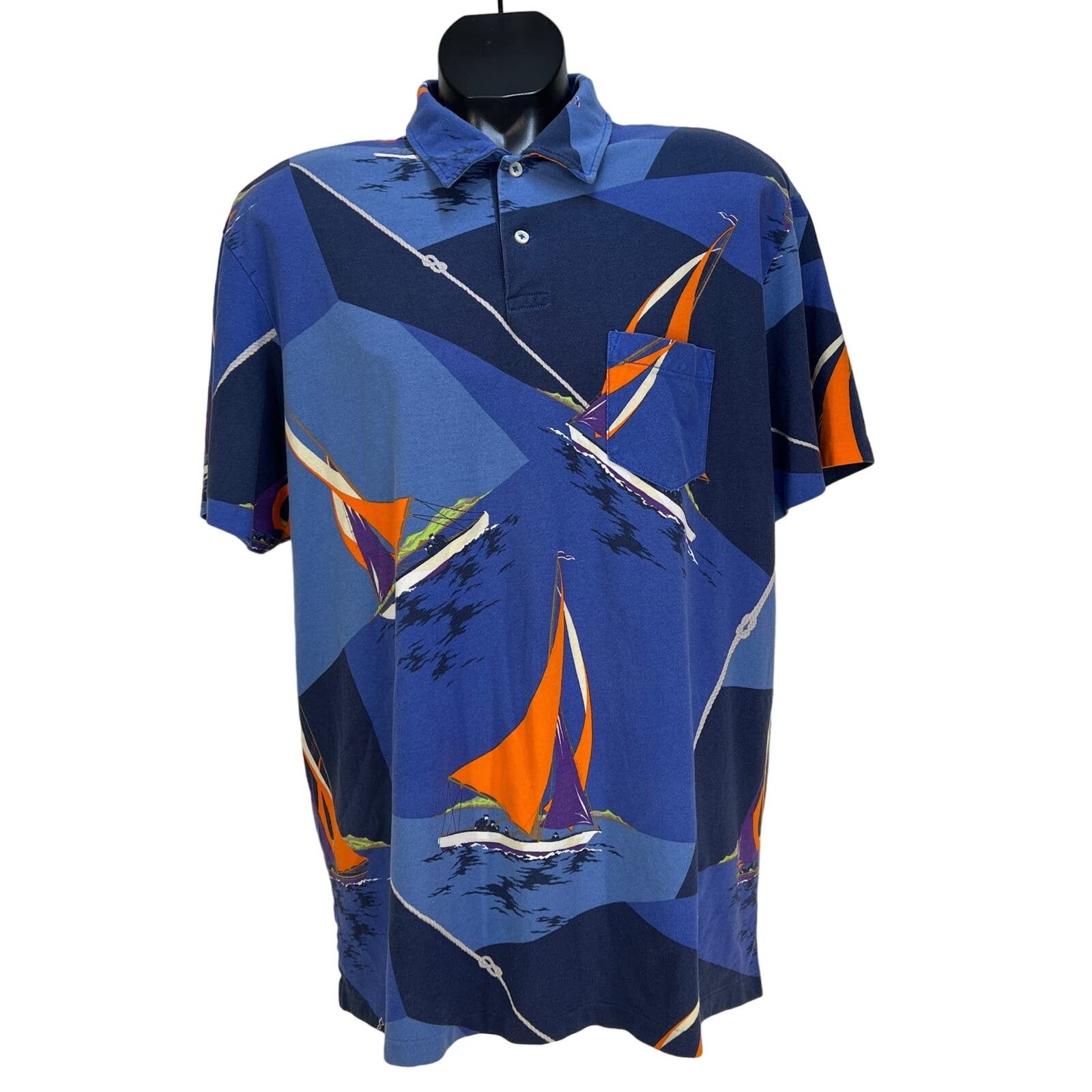 Polo Ralph Lauren × Vintage Vintage Polo Ralph Lauren Printed Polo Shirt Size US XXL / EU 58 / 5 - 1 Thumbnail
