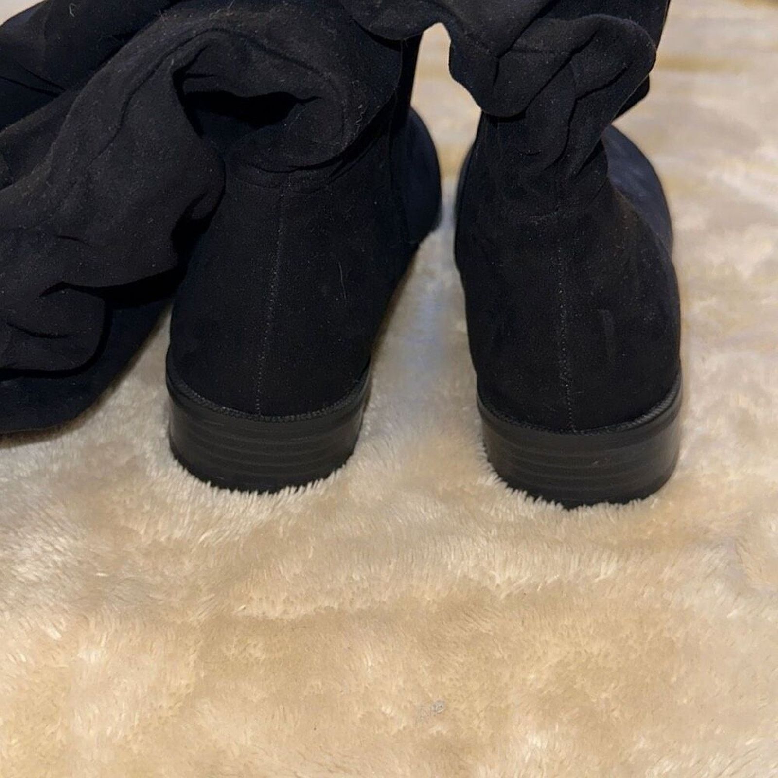 Other Black Slouchy Knee High Riding Boots Flat | Sz 5 UK Size US 7 / IT 37 - 4 Thumbnail